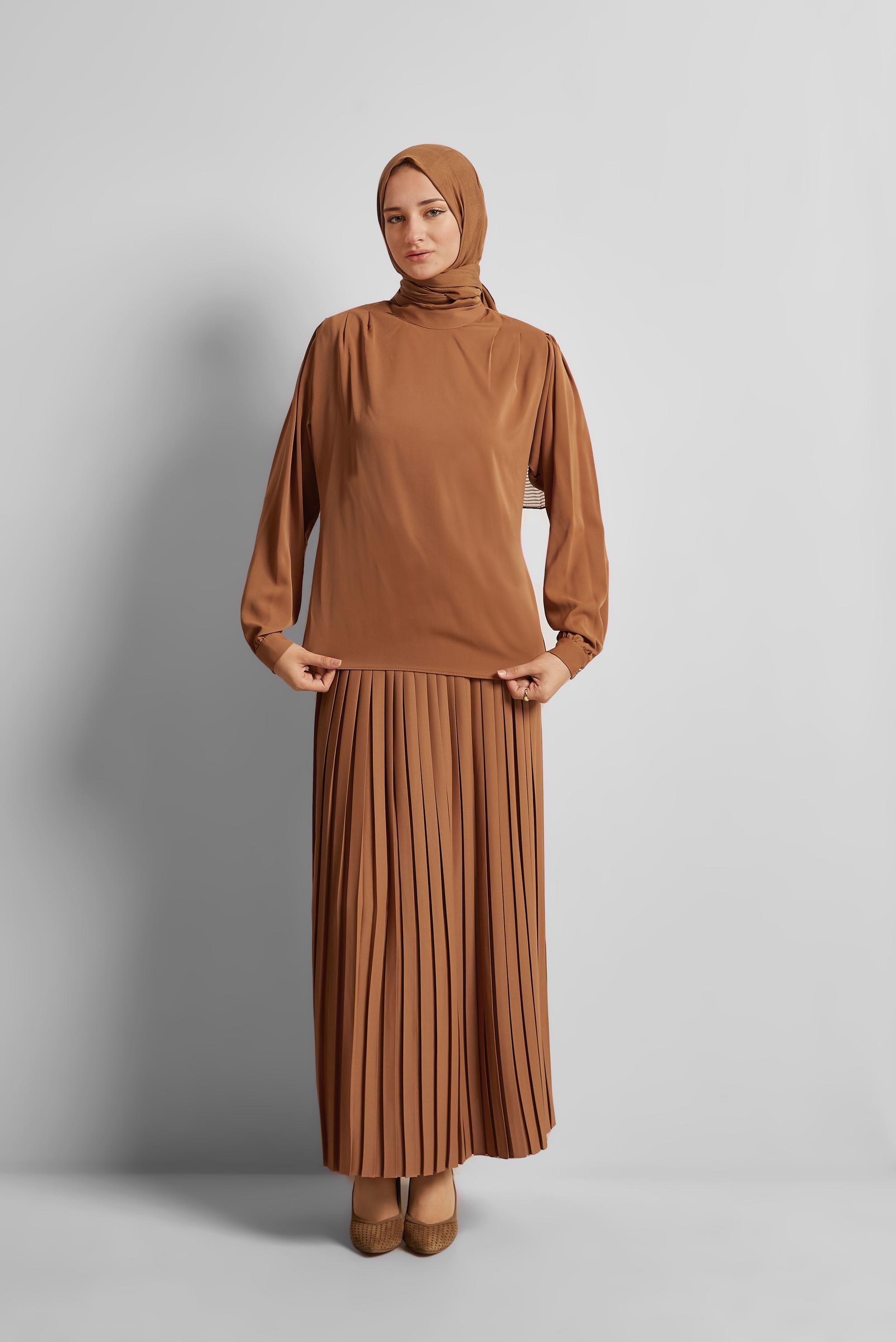 Vêtements hijab BRUN JUPE ATTACHÉE 45756
