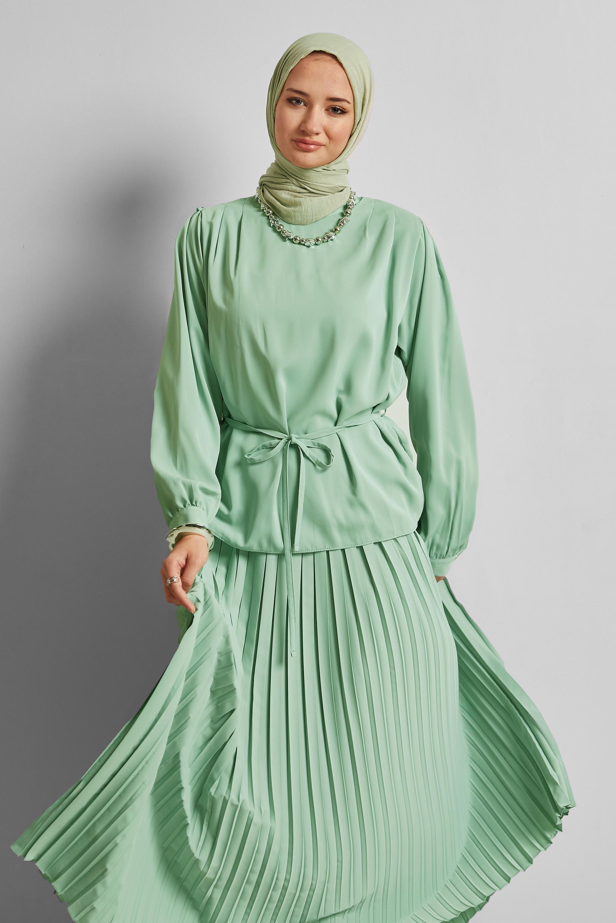 Vêtements hijab VERT JUPE ATTACHÉE 45756