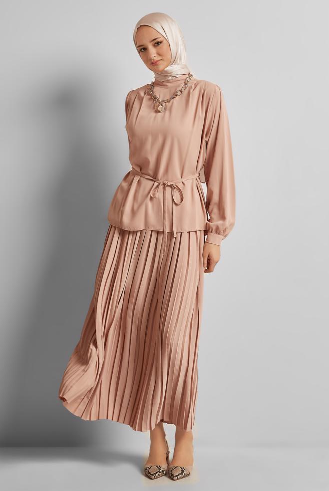 Vêtements hijab BEIGE JUPE ATTACHÉE 45756 - ALVİNA