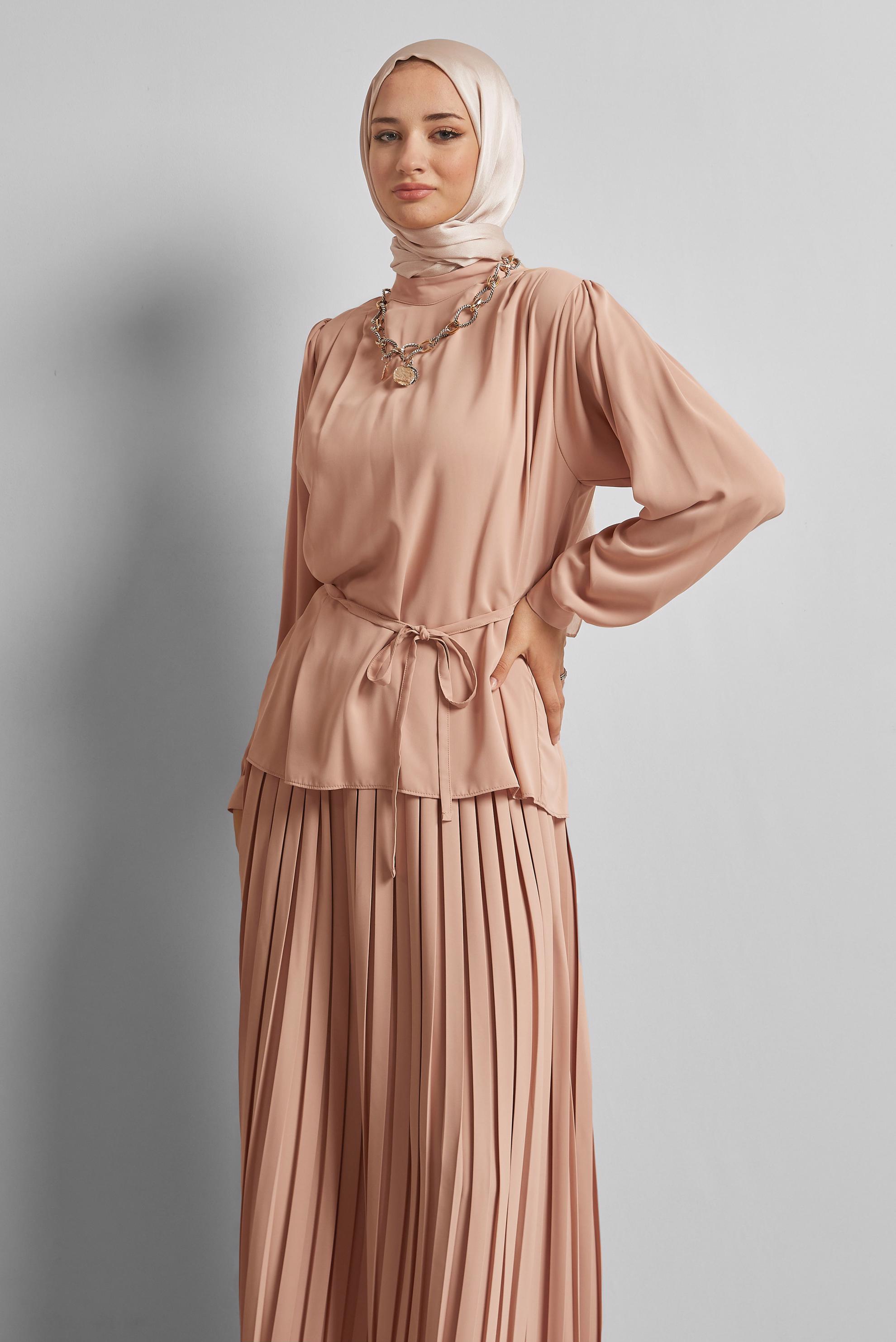 Vêtements hijab BEIGE JUPE ATTACHÉE 45756