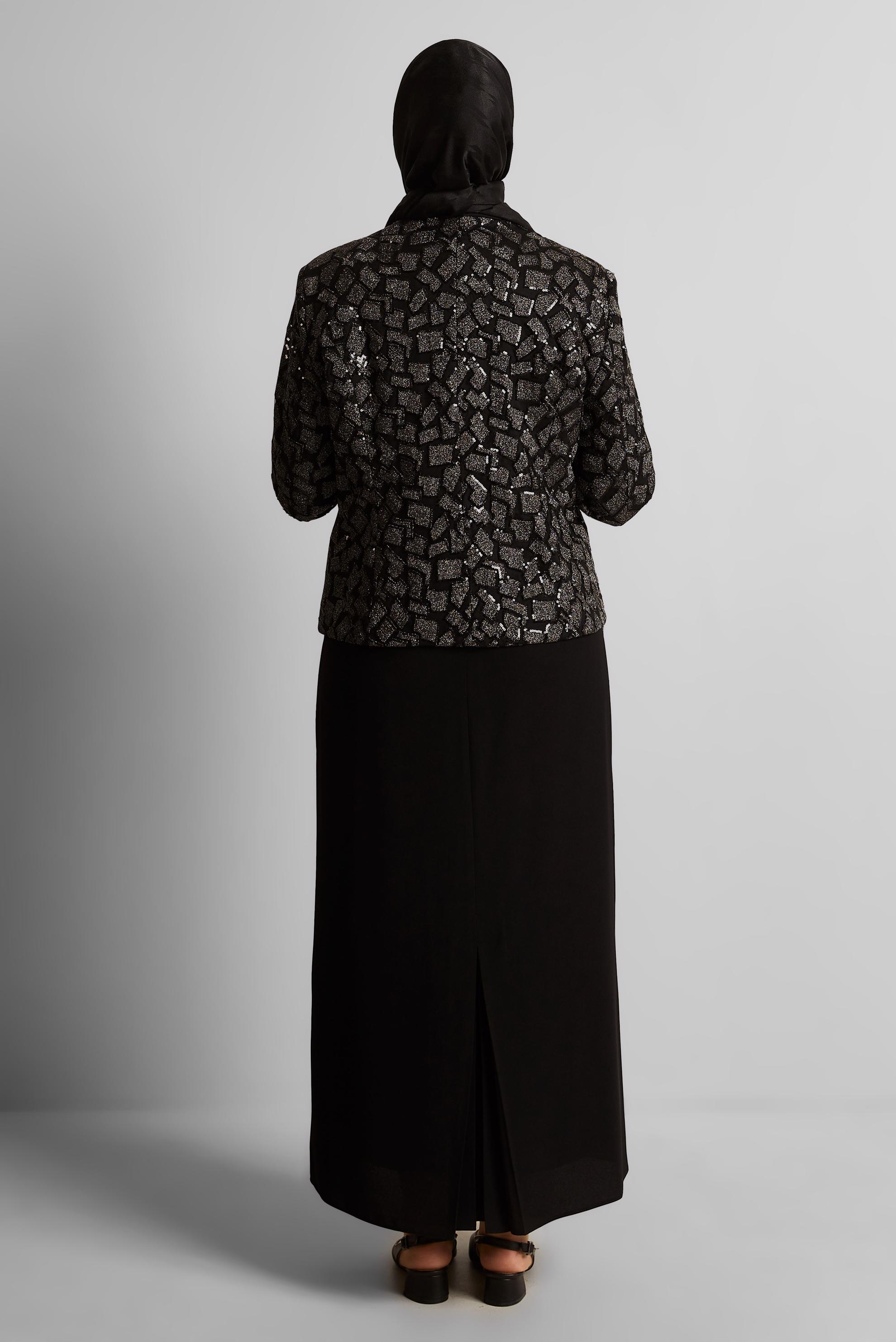 Hijab clothing BLACK DRESS SUIT WITH BROOCH 30446