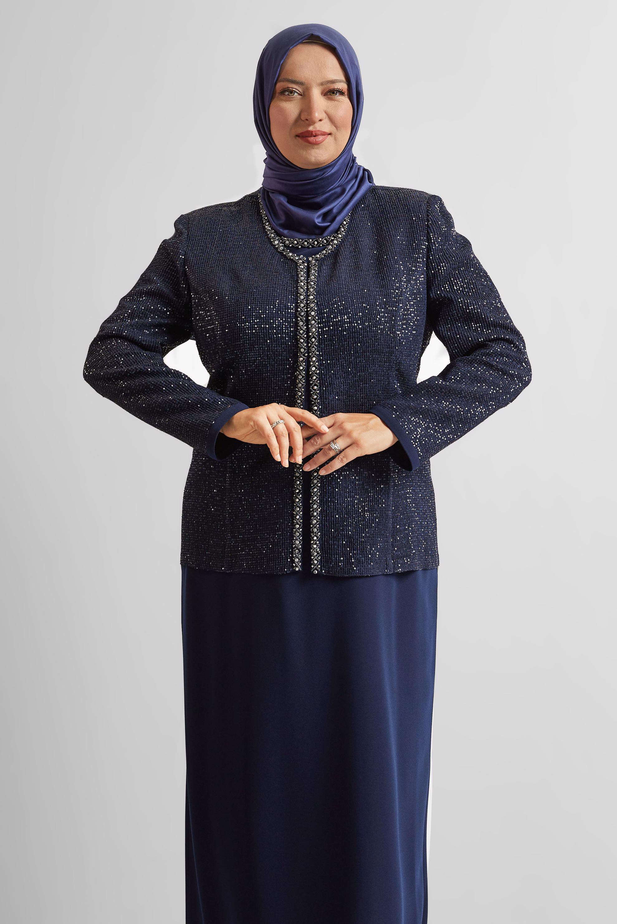 Vêtements hijab BLEU MARINE COSTUME AVEC VESTE 30523