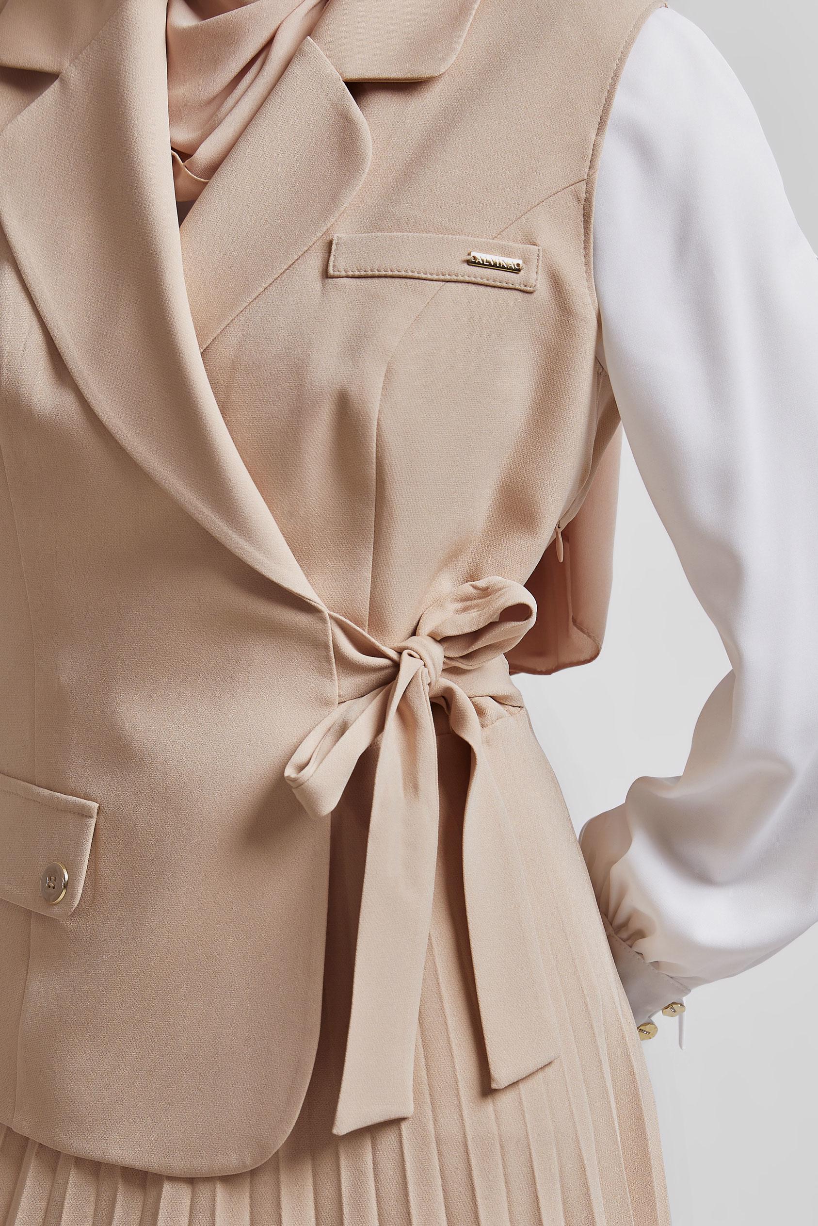 Tesettür giyim BEJ TUNİKLİ ELBİSELİ TAKIM 45330