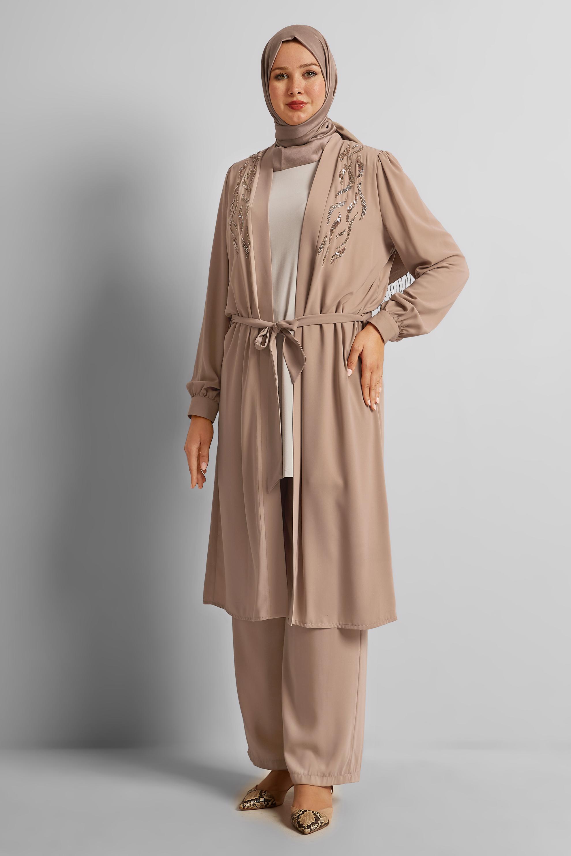 Hijab clothing MINK BELTED PANTS SUIT 20545