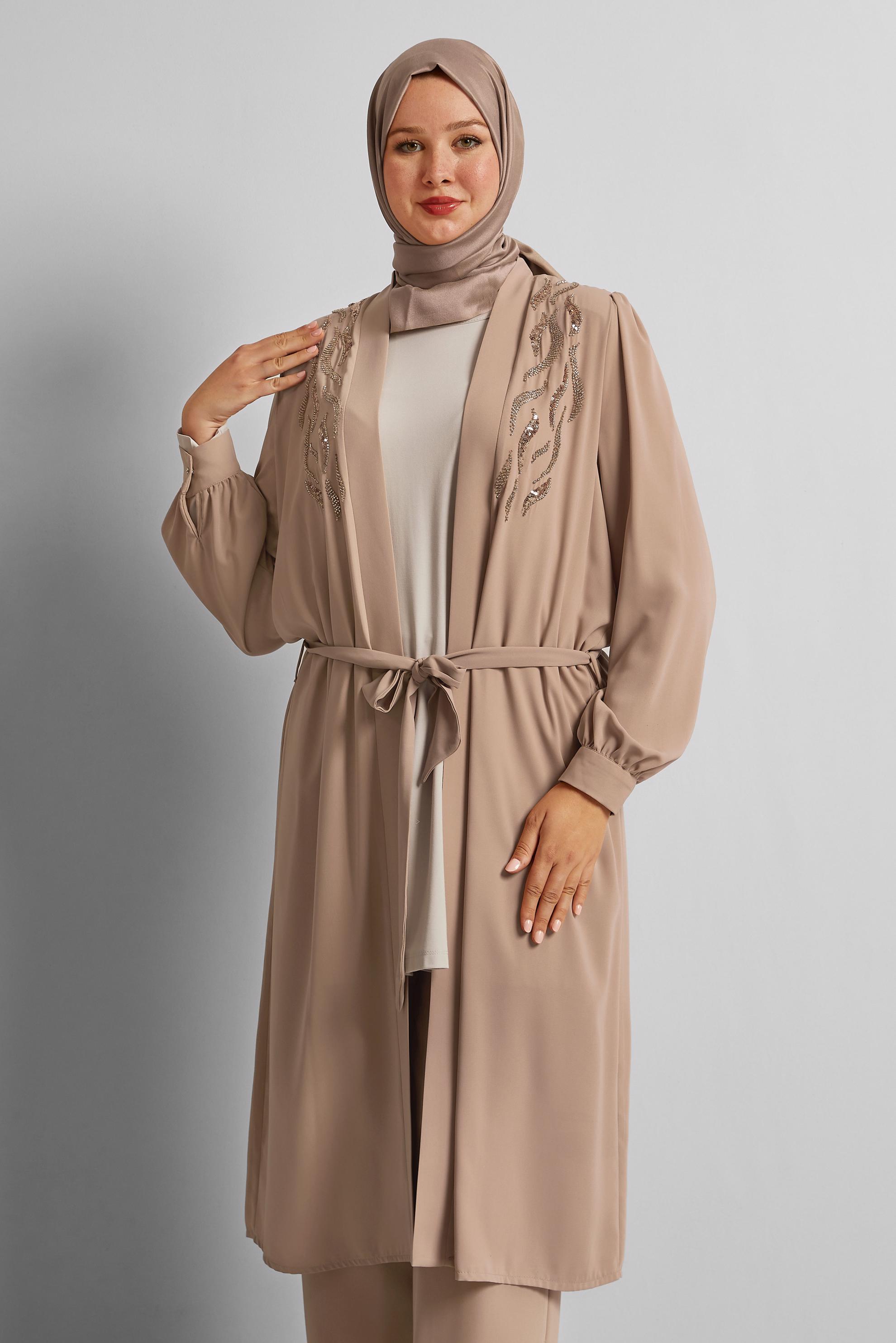Hijab clothing MINK BELTED PANTS SUIT 20545