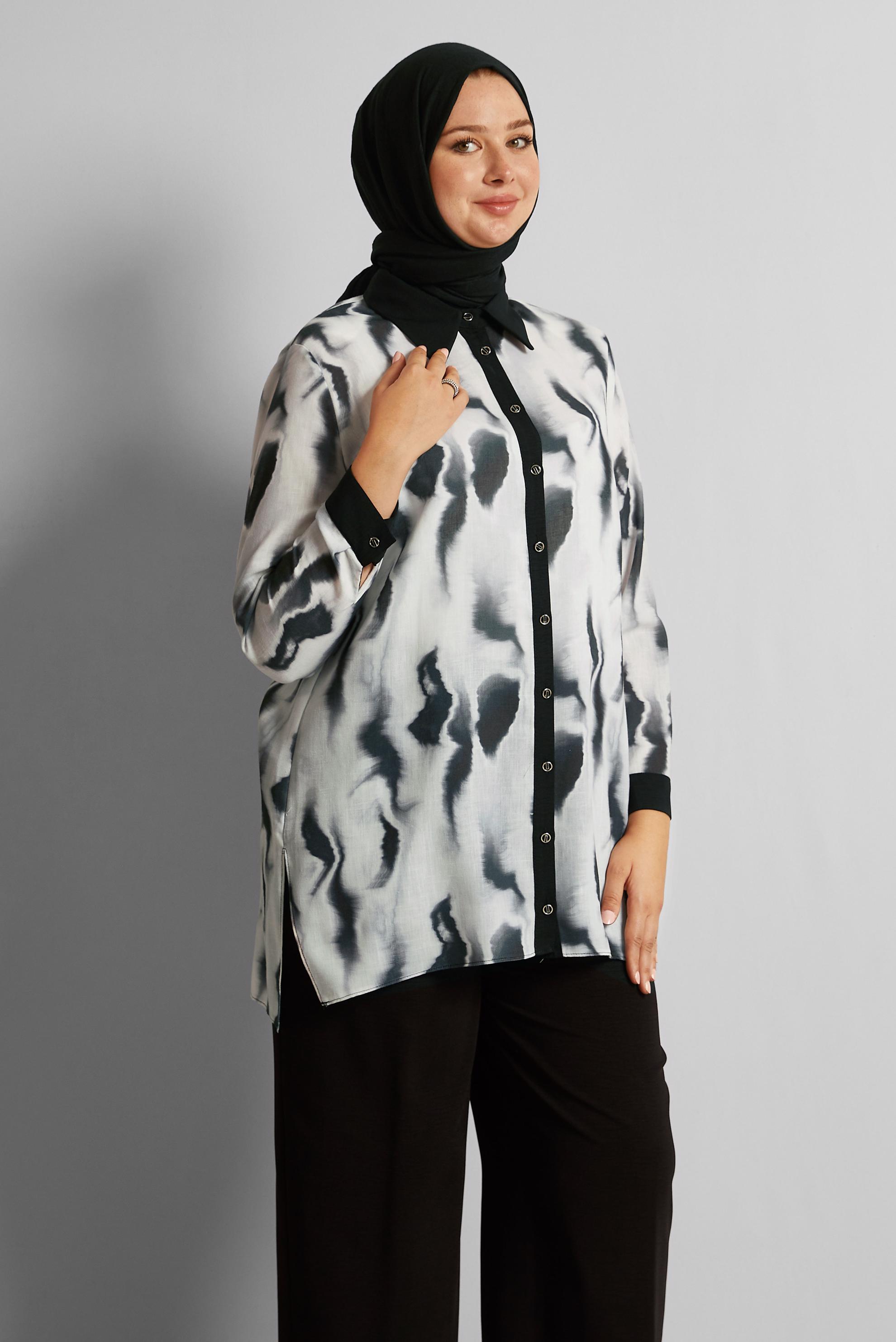 Vêtements hijab NOIR COSTUME PANTALON À MOTIFS 20706