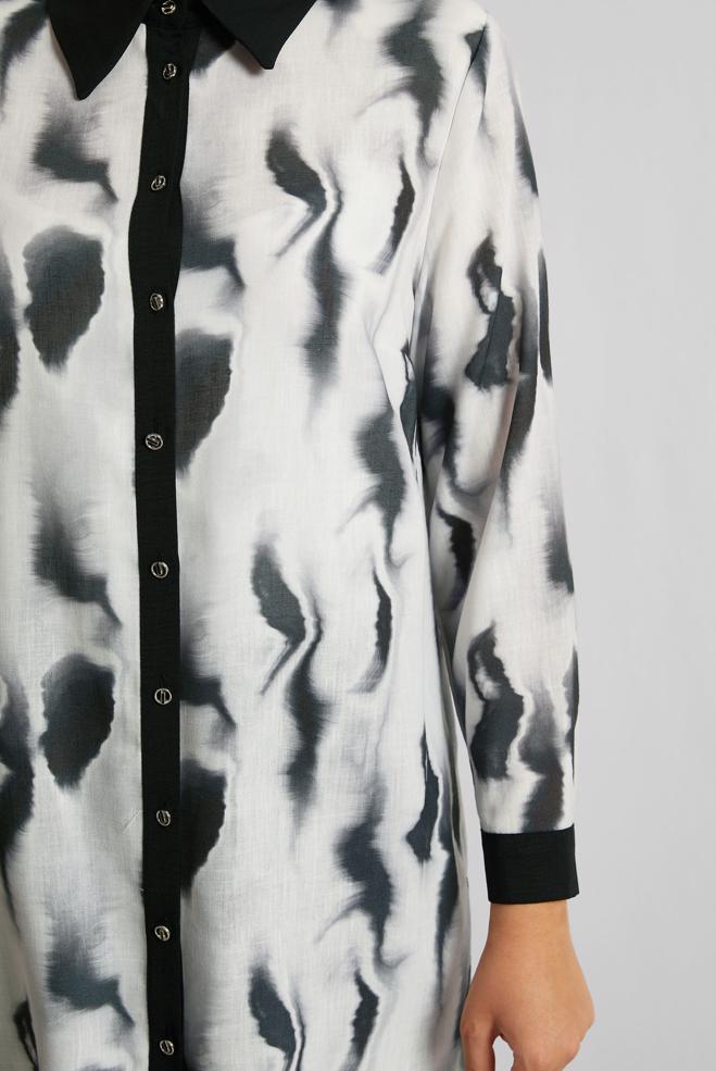 Vêtements hijab NOIR COSTUME PANTALON À MOTIFS 20706 - ALVİNA