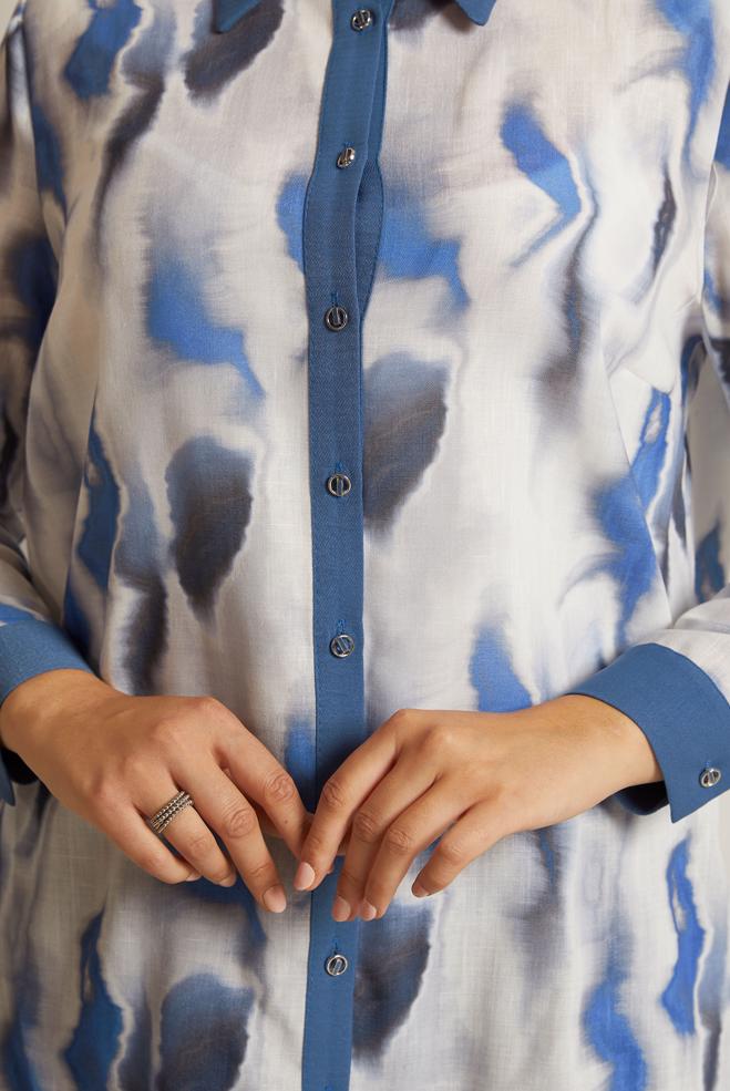 Vêtements hijab BLEU MARINE COSTUME PANTALON À MOTIFS 20706 - ALVİNA