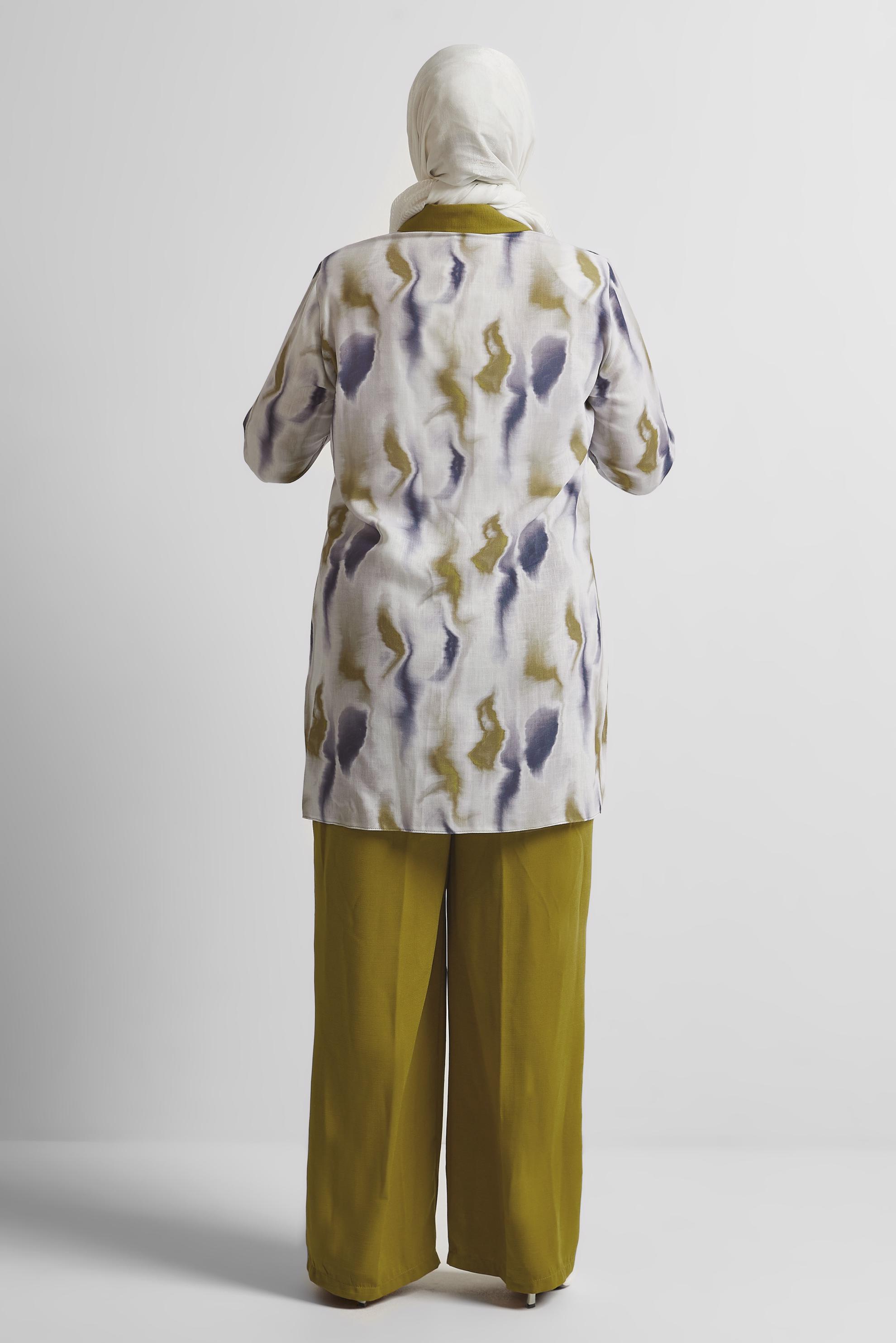 Vêtements hijab VERT COSTUME PANTALON À MOTIFS 20706