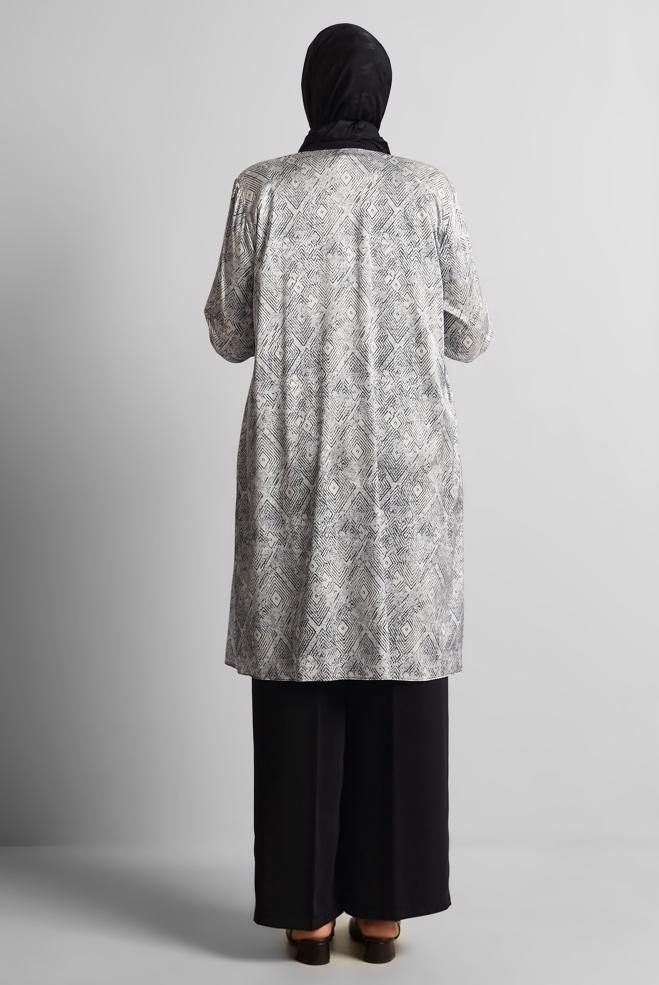 Vêtements hijab NOIR COSTUME PANTALON TROIS PIÈCES 20712 - ALVİNA