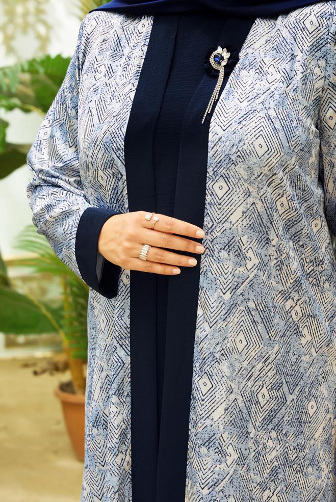 Vêtements hijab BLEU MARINE COSTUME PANTALON TROIS PIÈCES 20712 - ALVİNA