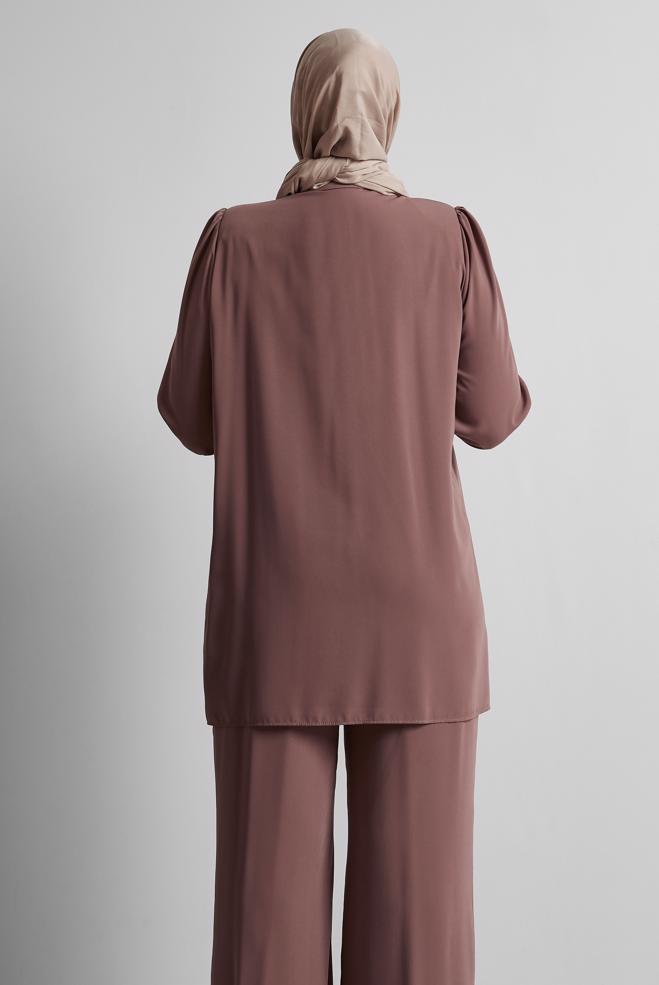 Vêtements hijab ROSE COSTUME PANTALON AVEC BIJOU 20713 - ALVİNA