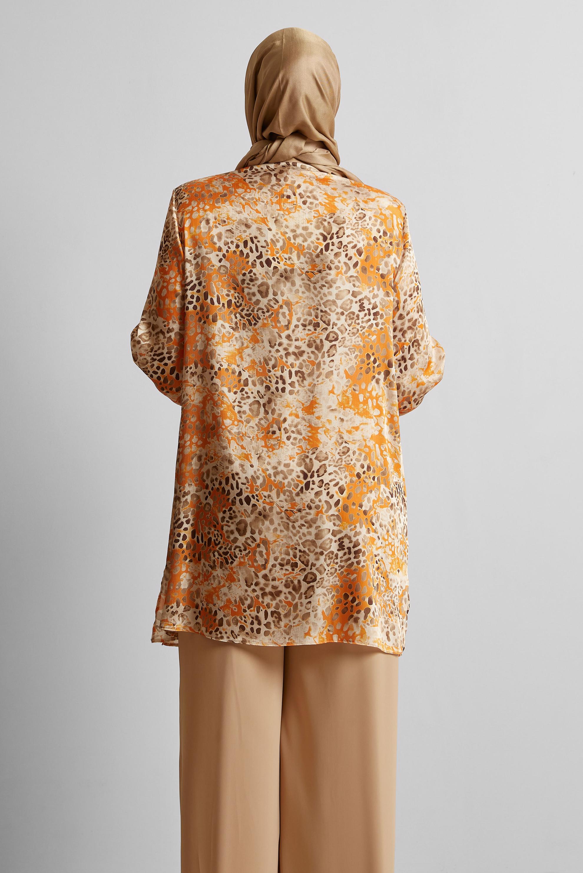 Hijab clothing ORANGE PATTERNED PANTSUIT 20715