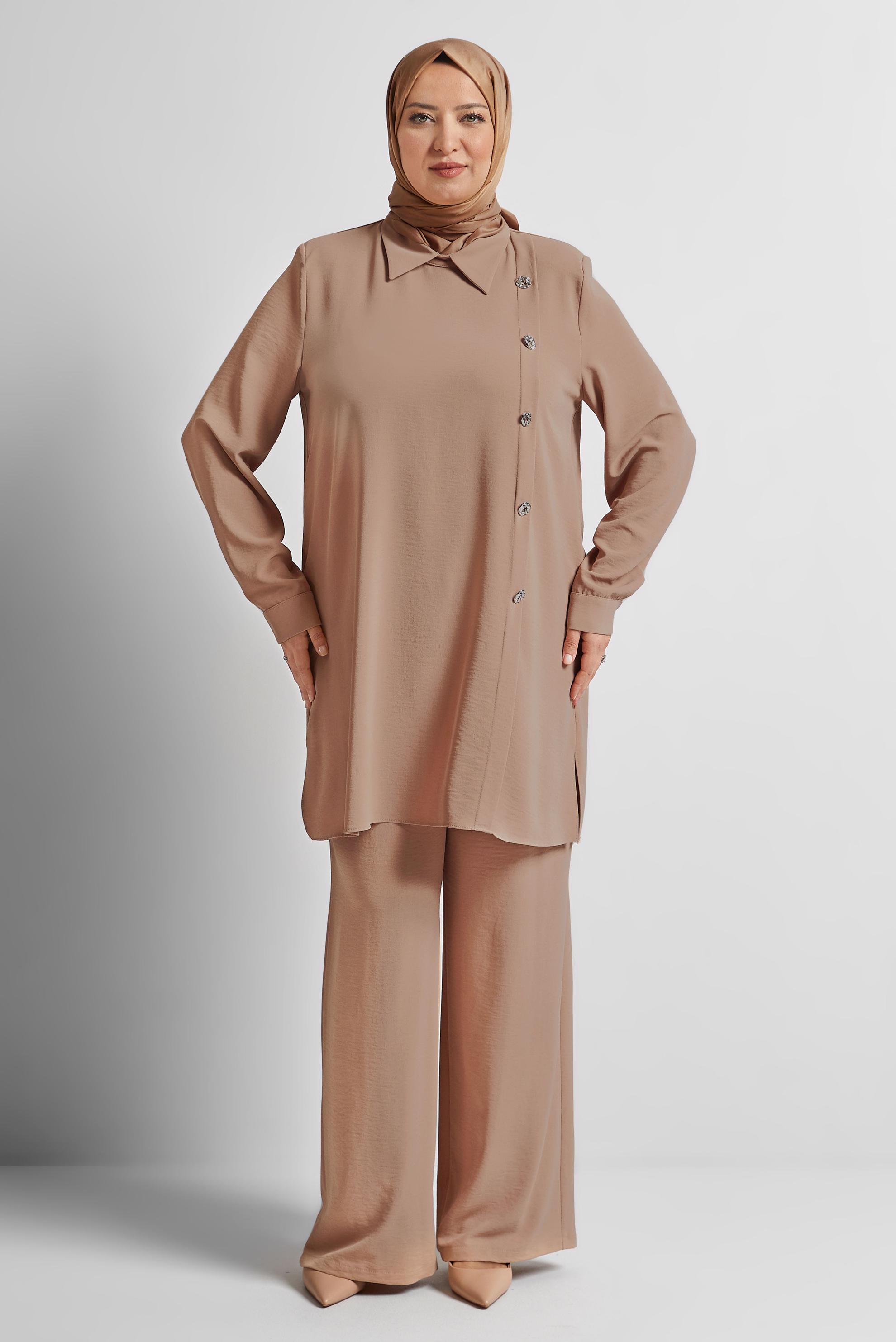 Vêtements hijab TABA COSTUME PANTALON COL CHEMISE 20716