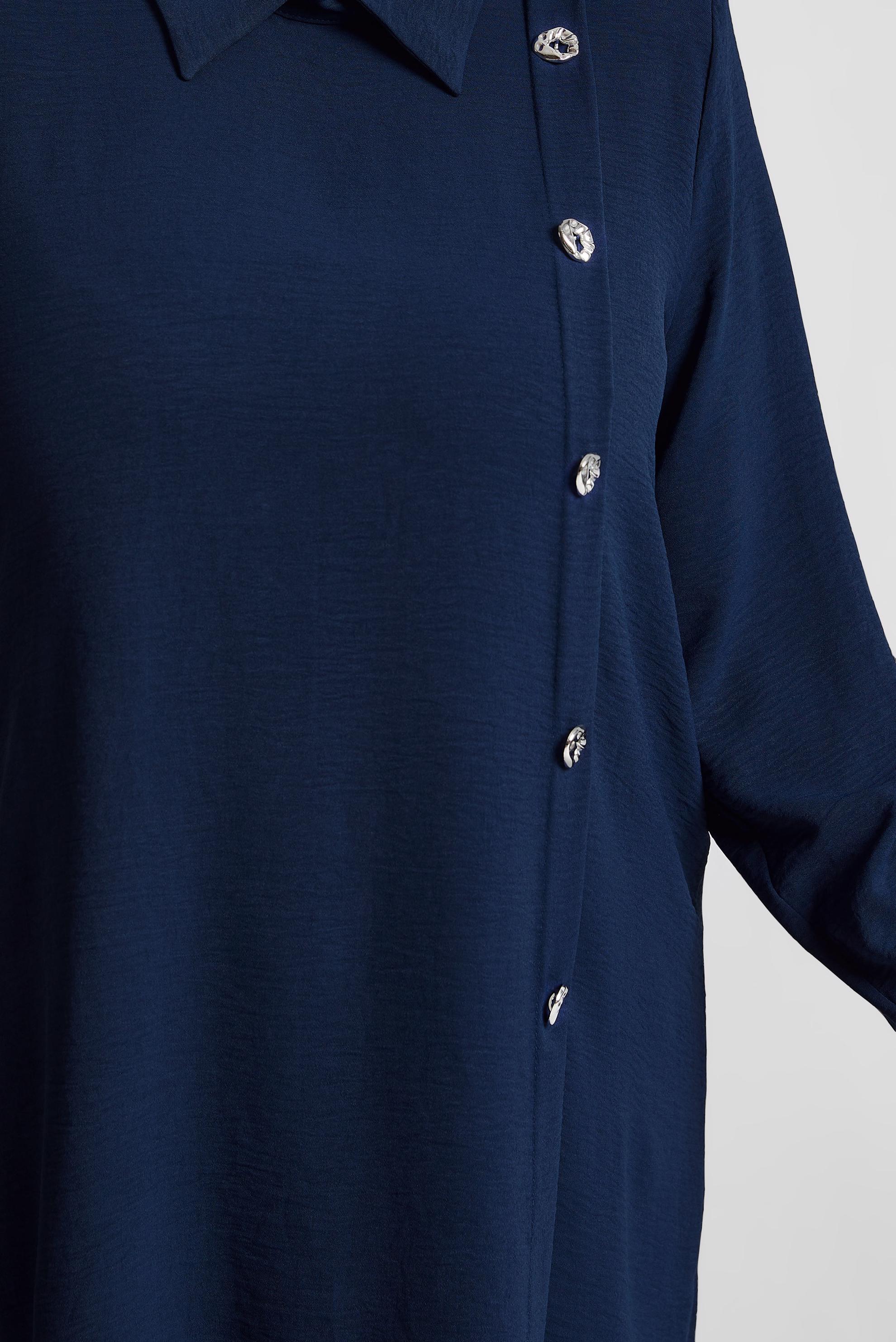 Vêtements hijab BLEU MARINE COSTUME PANTALON COL CHEMISE 20716