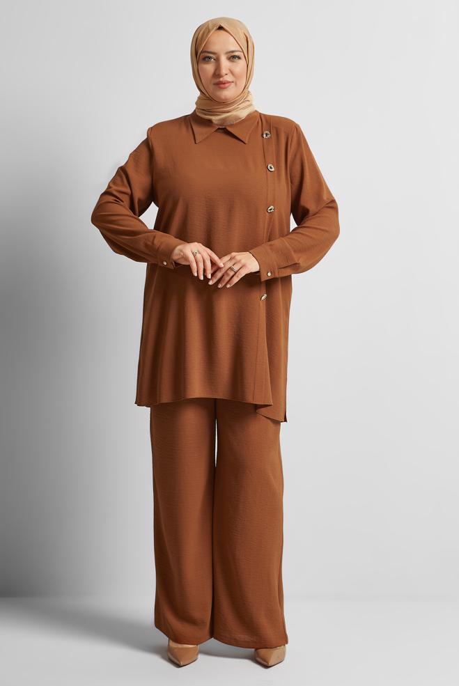 Vêtements hijab TABA COSTUME PANTALON COL CHEMISE 20716 - ALVİNA