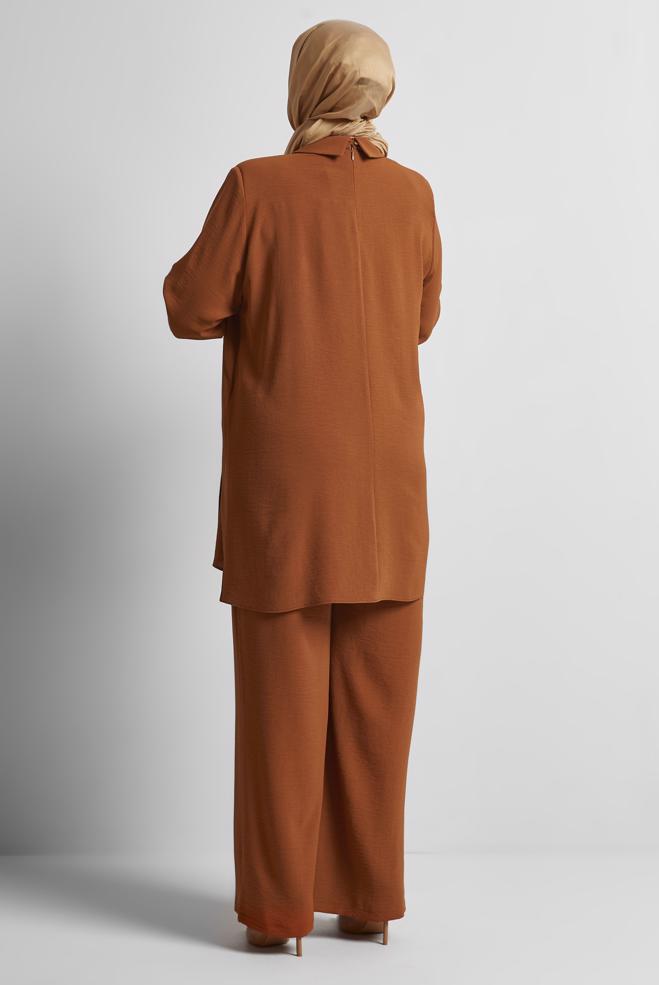 Vêtements hijab TABA COSTUME PANTALON COL CHEMISE 20716 - ALVİNA