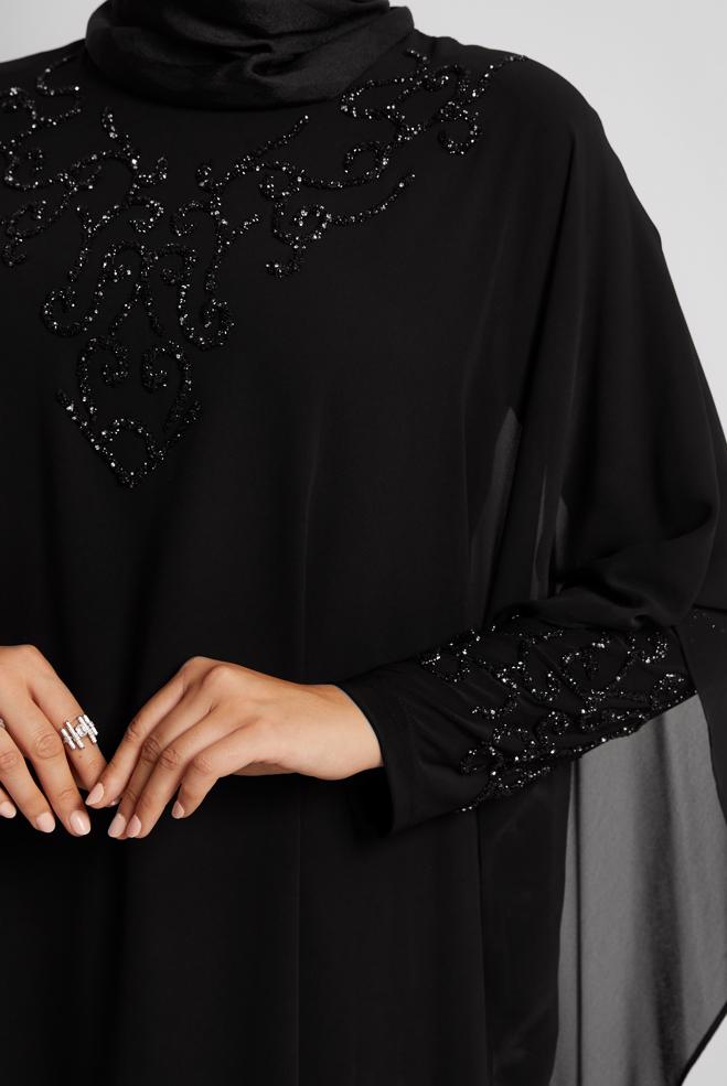 Vêtements hijab NOIR COSTUME PANTALON EN MOUSSELINE 20722 - ALVİNA