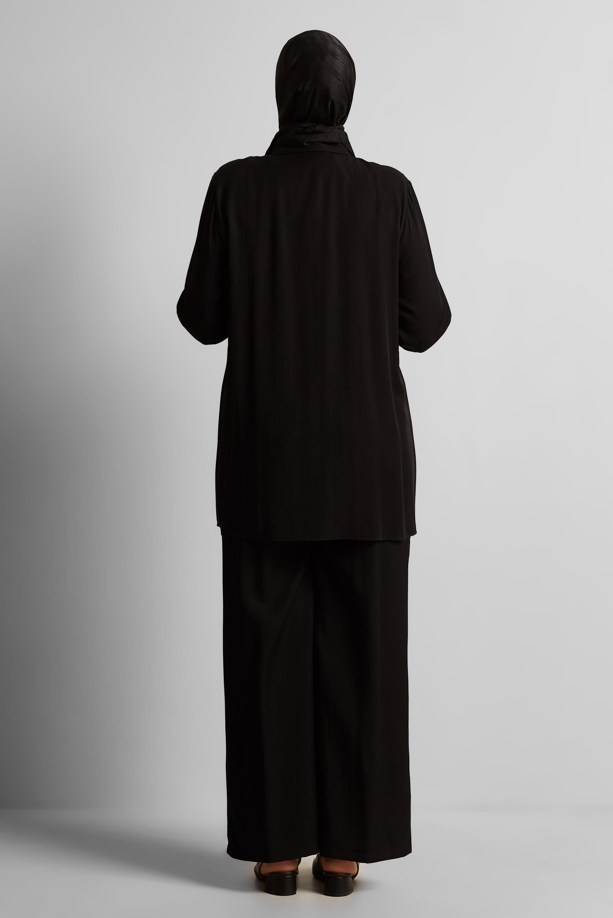 Tesettür giyim SİYAH BÜYÜK BEDEN PANTOLONLU TAKIM 20733