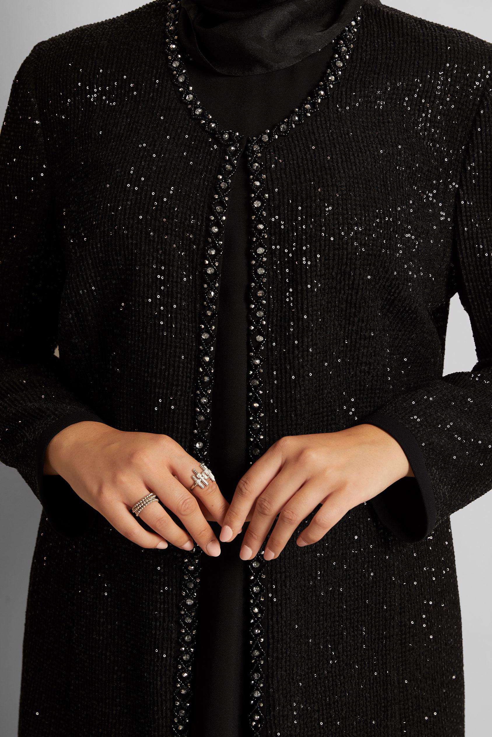 Hijab clothing BLACK THREE-PIECES PANTS SUIT 30528