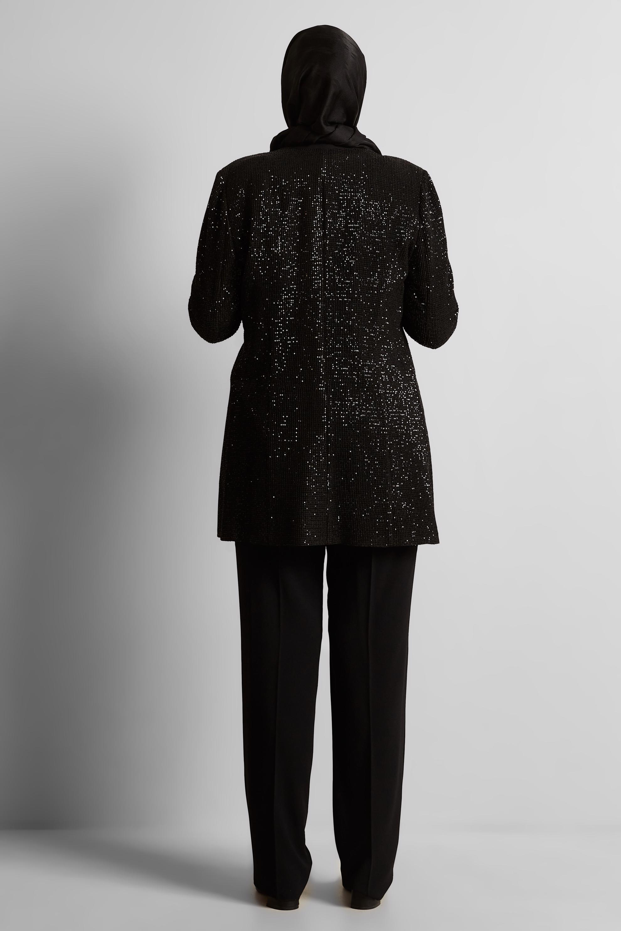 Hijab clothing BLACK THREE-PIECES PANTS SUIT 30528