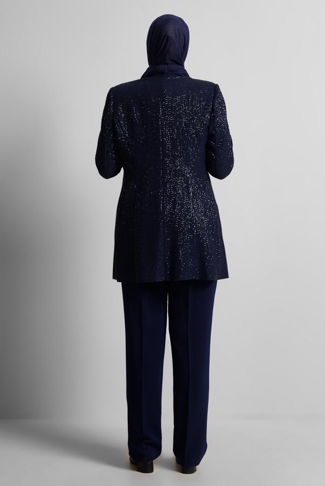 Vêtements hijab BLEU MARINE COSTUME PANTALON TROIS PIÈCES 30528 - ALVİNA