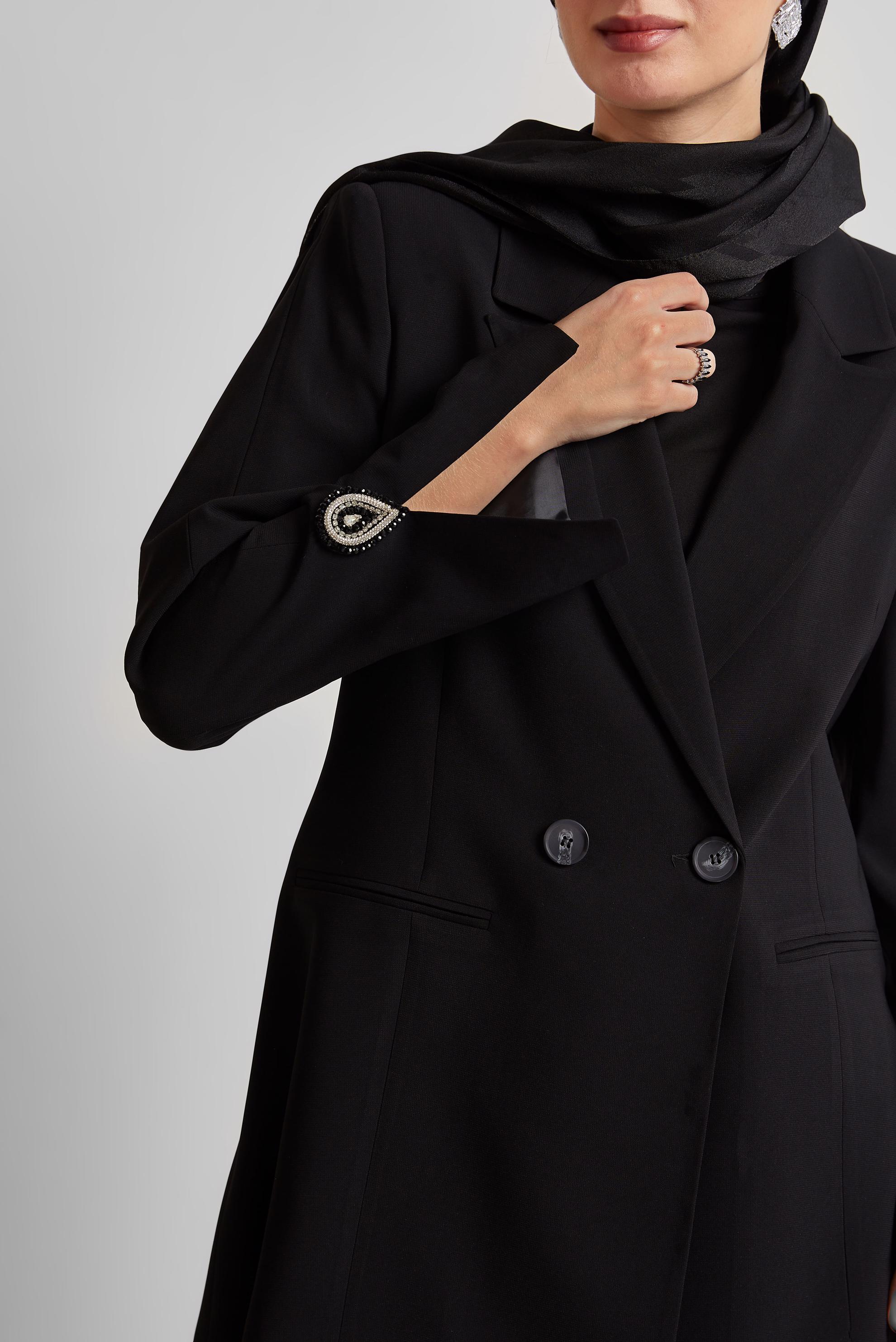 Tesettür giyim SİYAH TAŞ DETAYLI PANTOLONLU TAKIM 30532