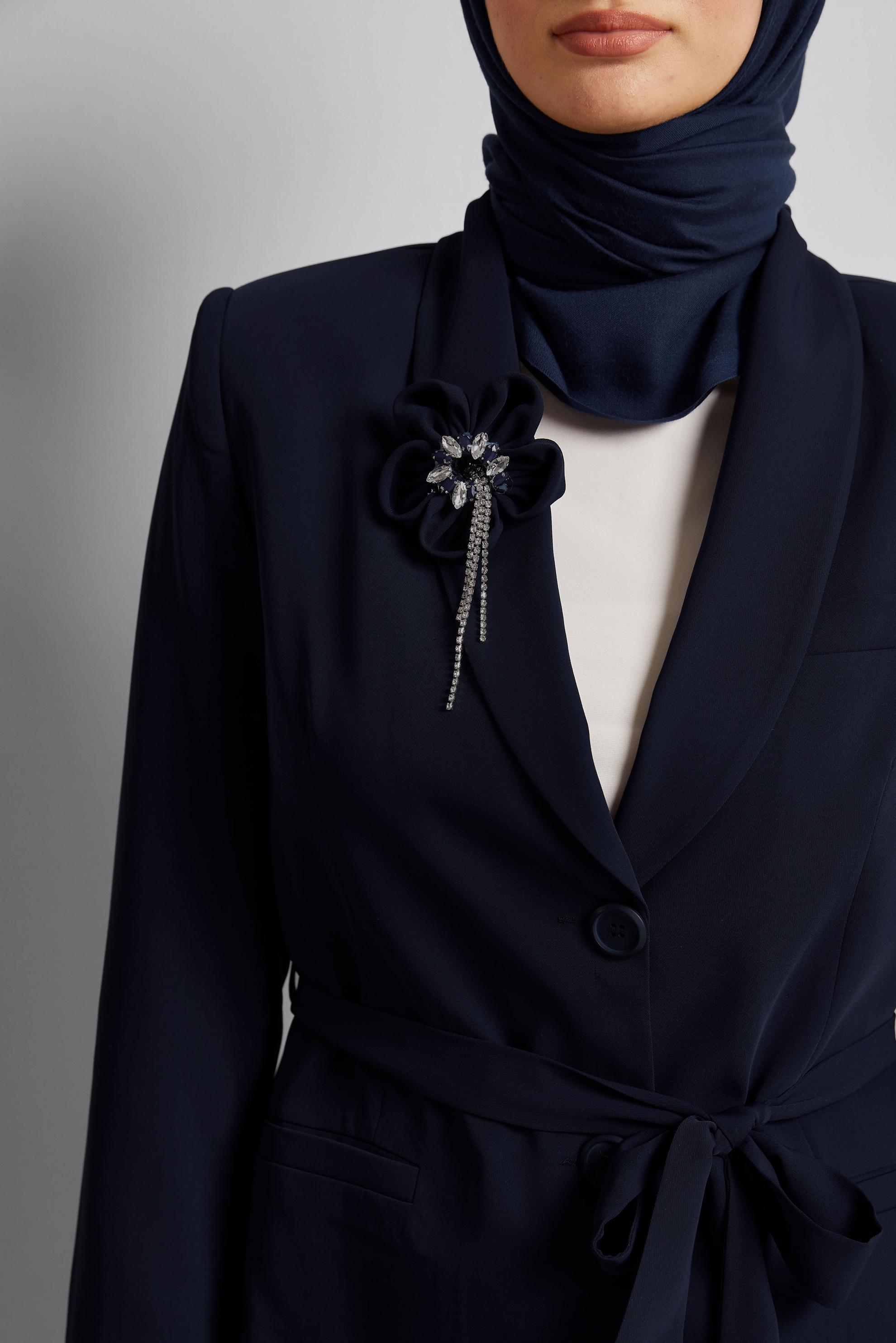 Vêtements hijab BLEU MARINE COSTUME PANTALON CEINTURÉ 30533