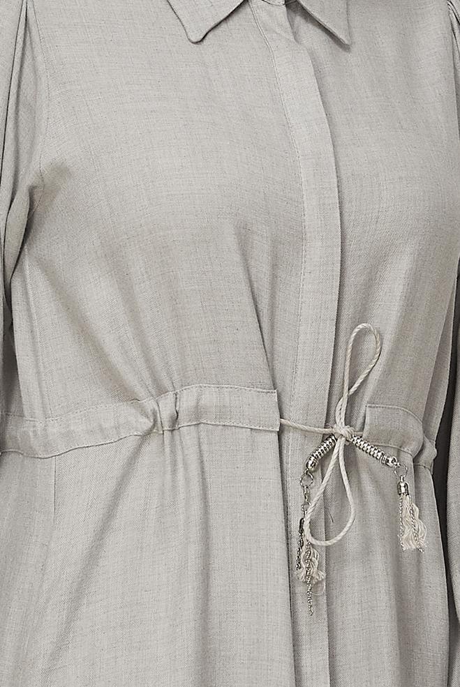 Vêtements hijab GRIS ENSEMBLE PANTALON TAILLE SMOCKÉE 44414 - ALVİNA