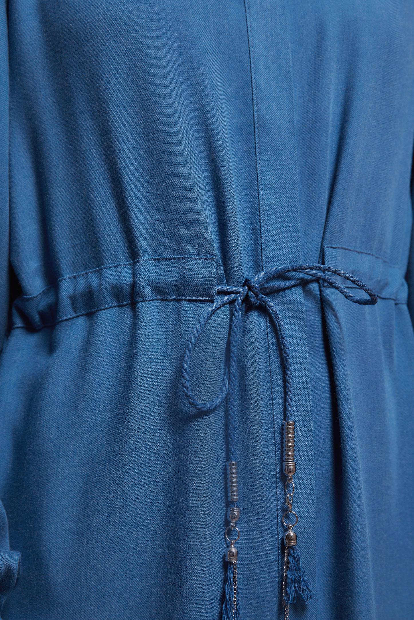 Tesettür giyim LACİVERT BELDEN BÜZGÜLÜ PANTOLONLU TAKIM 44414