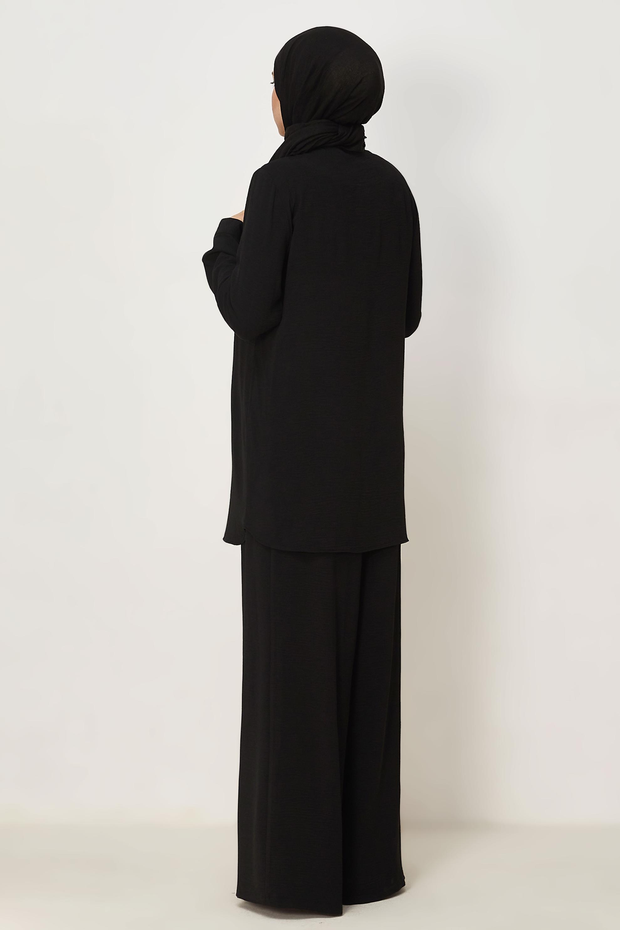 Vêtements hijab NOIR ENSEMBLE PANTALON AVEC GEMME 44681