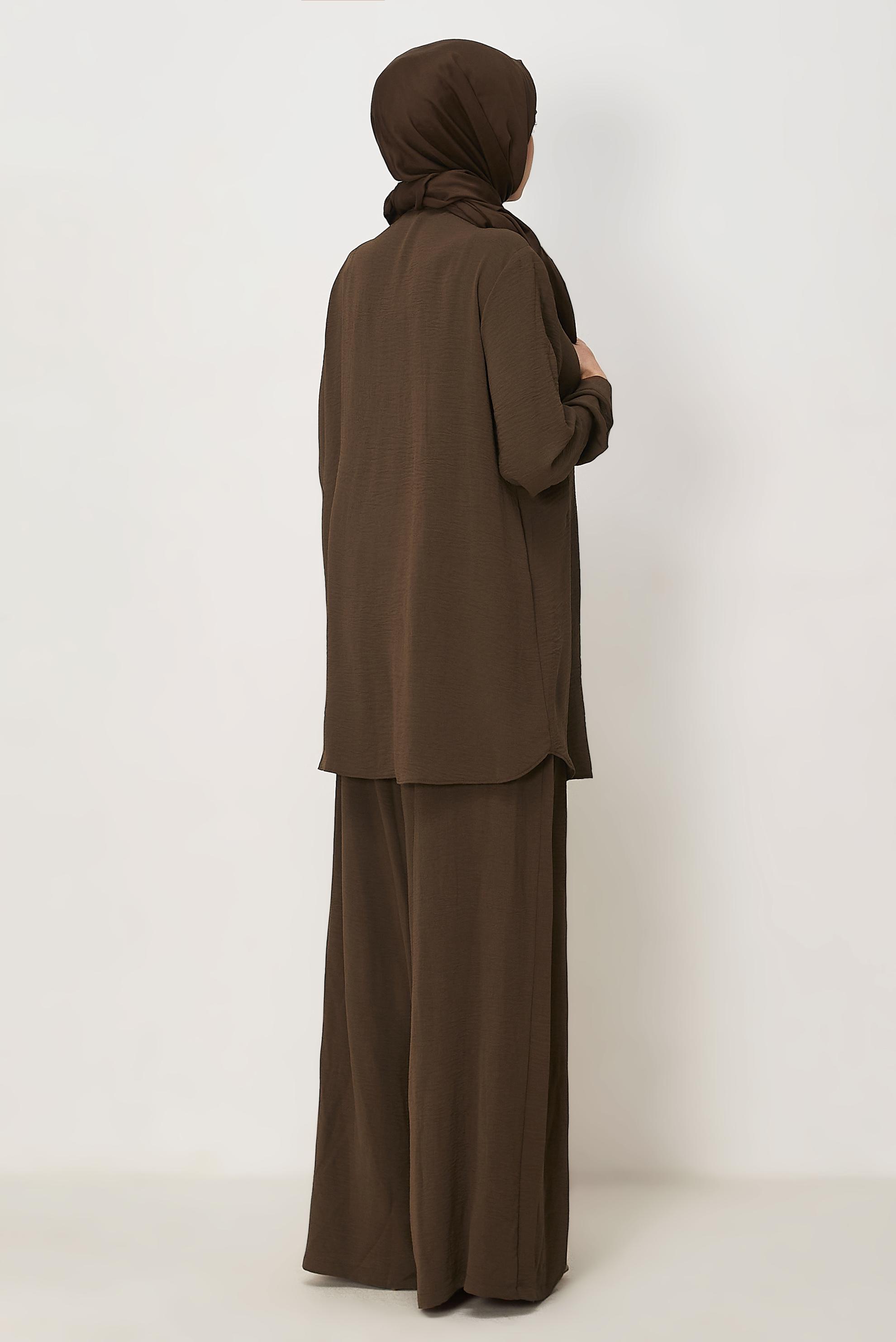 Vêtements hijab BRUN ENSEMBLE PANTALON AVEC GEMME 44681