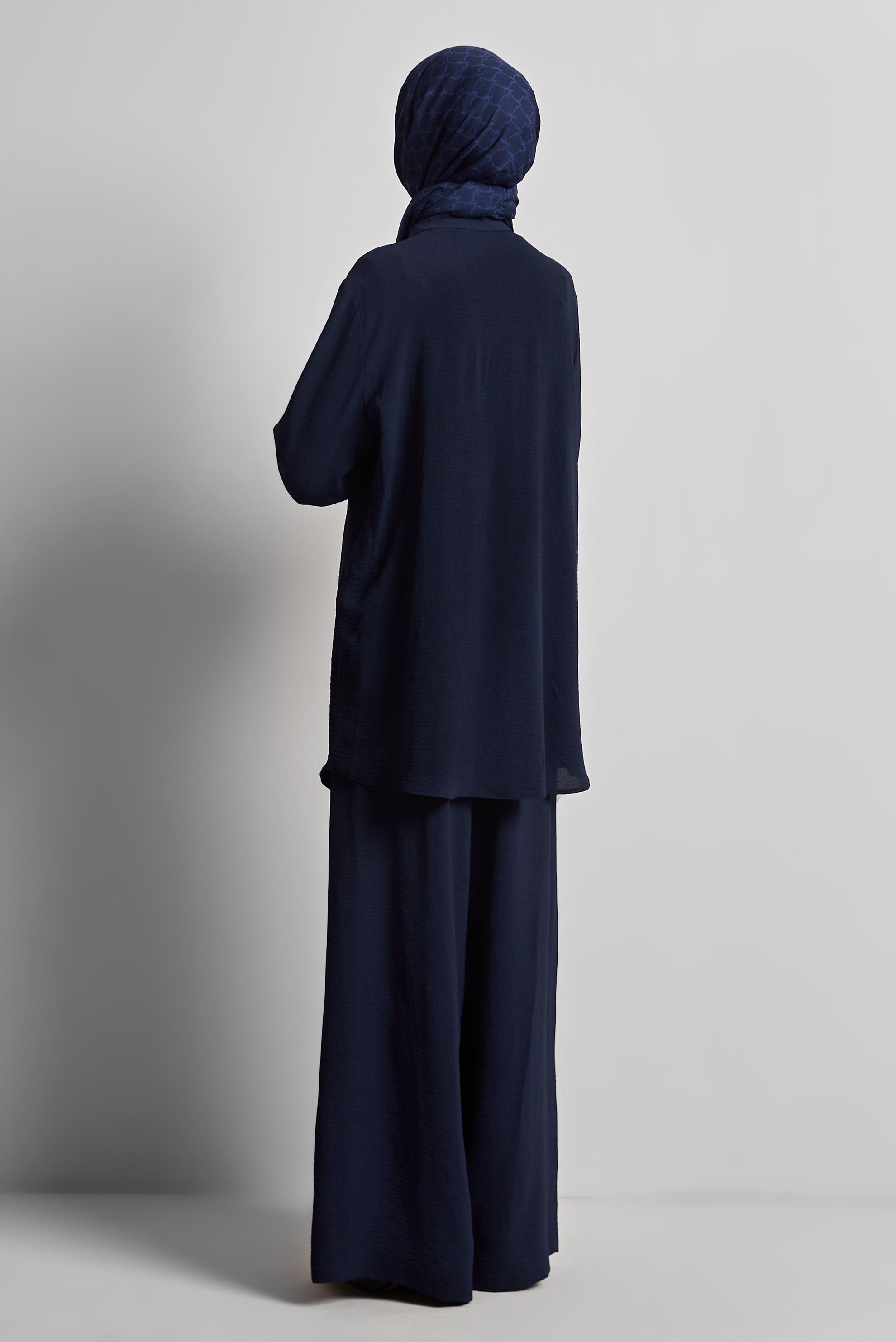 Tesettür giyim LACİVERT TAŞ BASKILI PANTOLONLU TAKIM 44681