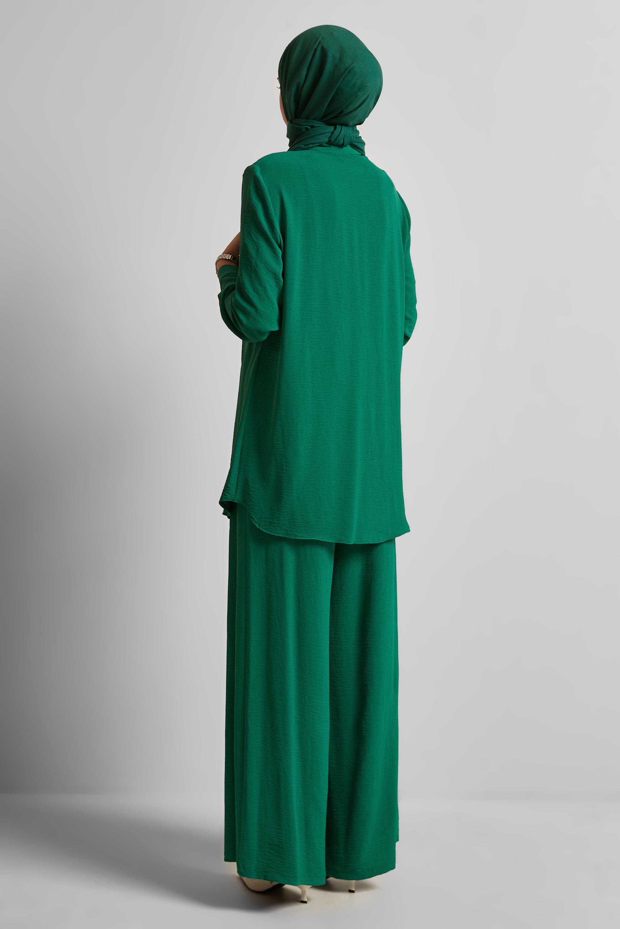 Vêtements hijab VERT COSTUME PANTALON AVEC BIJOU 44681