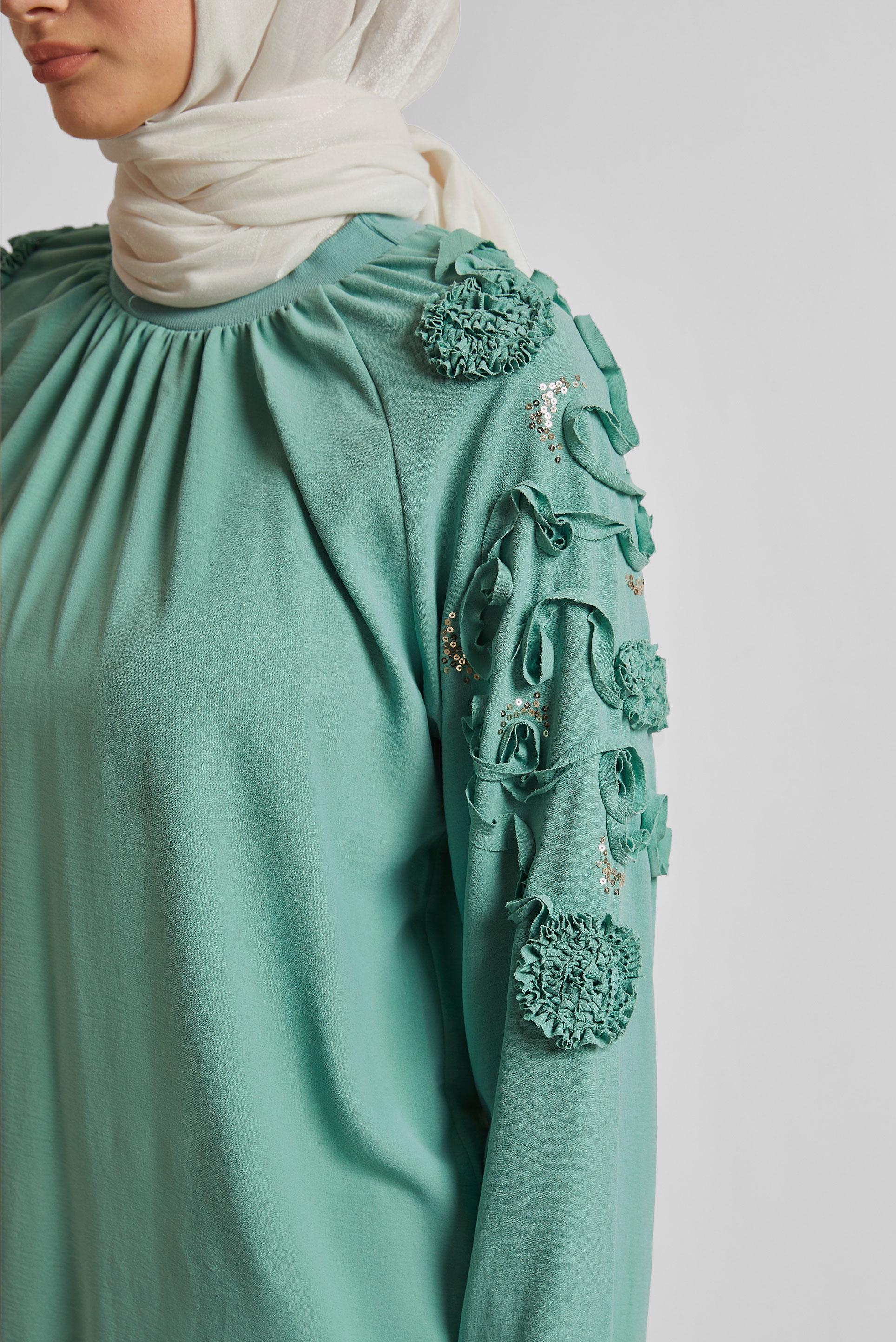 Vêtements hijab VERT COSTUME PANTALON LARGE 44698