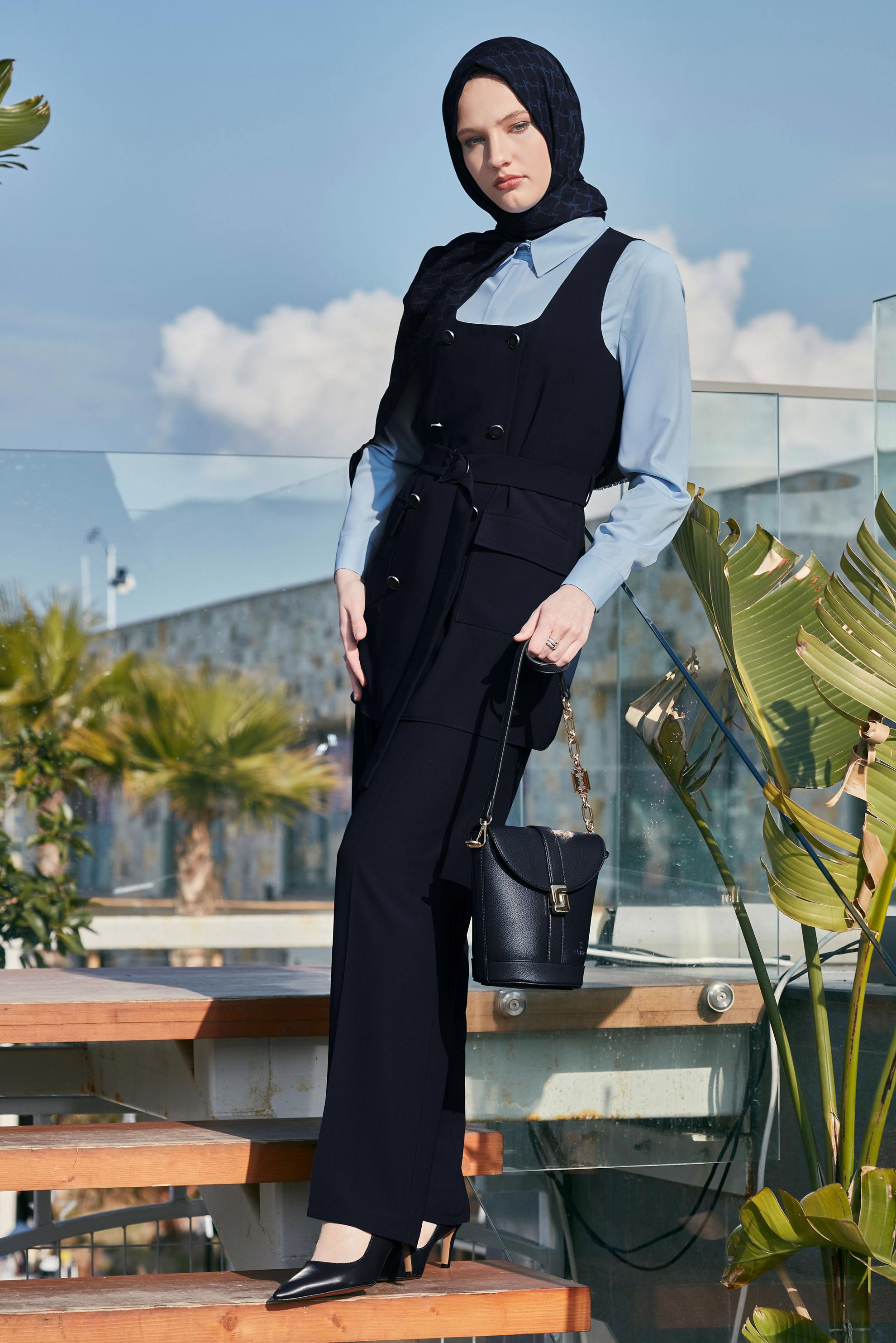 Hijab clothing NAVY BLUE PANTS SUIT WITH PANTS 45337