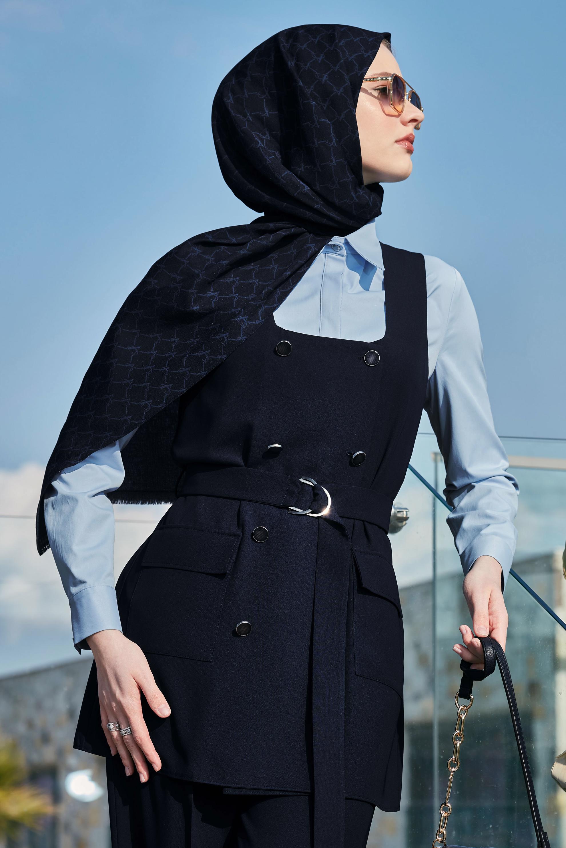 Hijab clothing NAVY BLUE PANTS SUIT WITH PANTS 45337