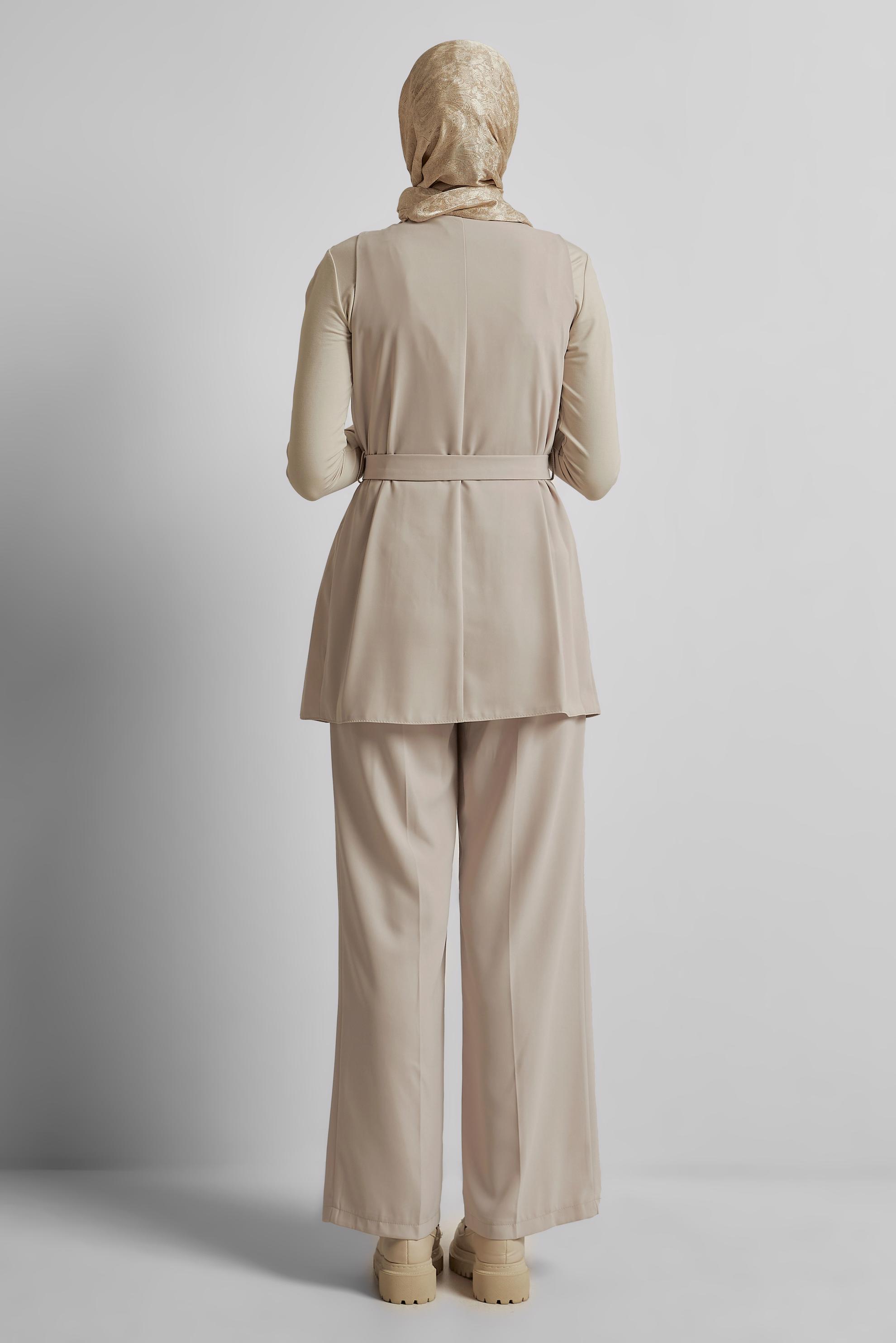 Vêtements hijab BEIGE PANTALON DE COSTUME AVEC PANTALON 45337