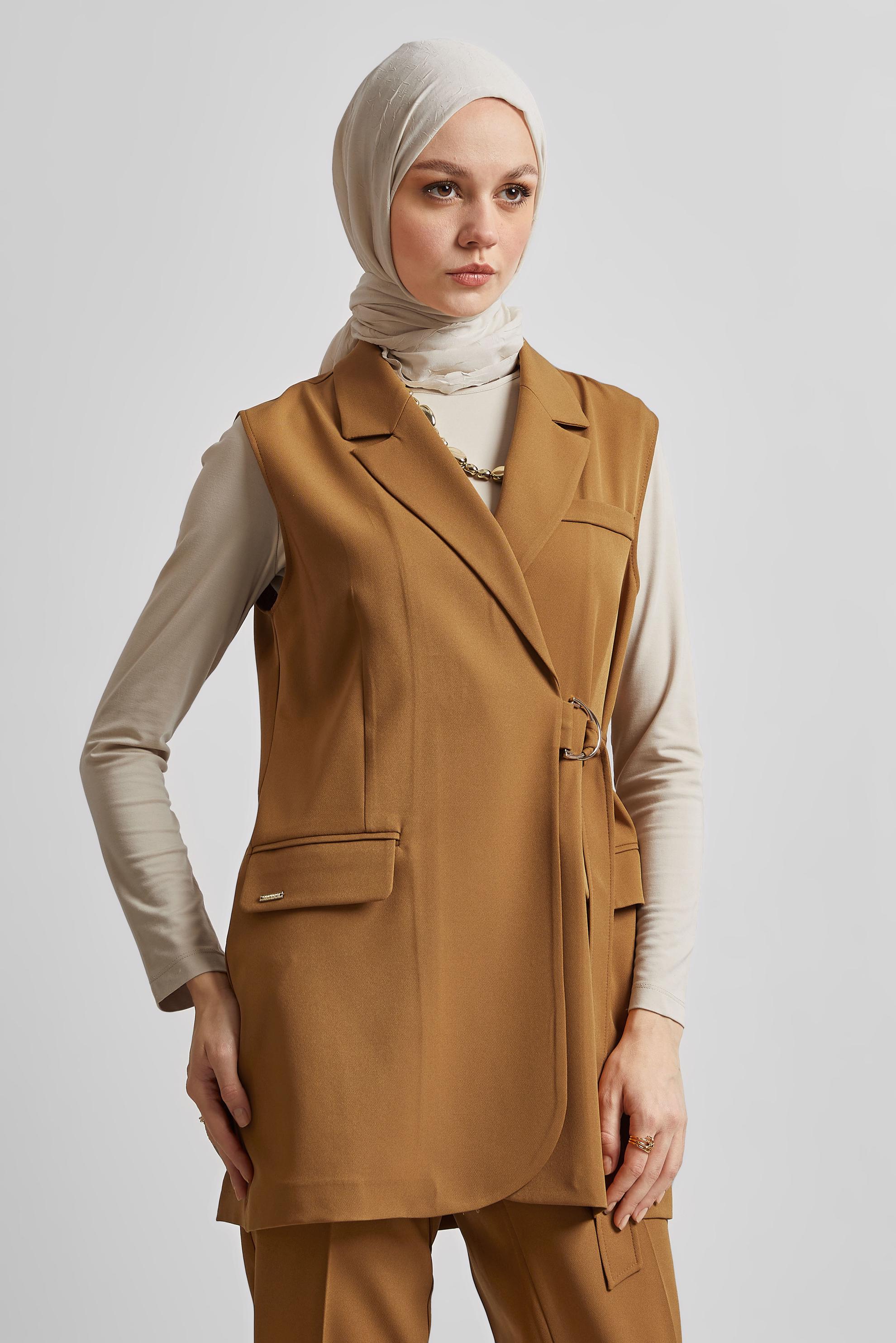 Hijab clothing YELLOW PANTS SUIT WITH VEST 45344