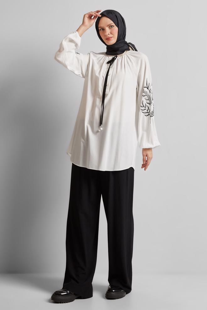 Vêtements hijab NOIR COSTUME PANTALON LARGE 45349 - ALVİNA