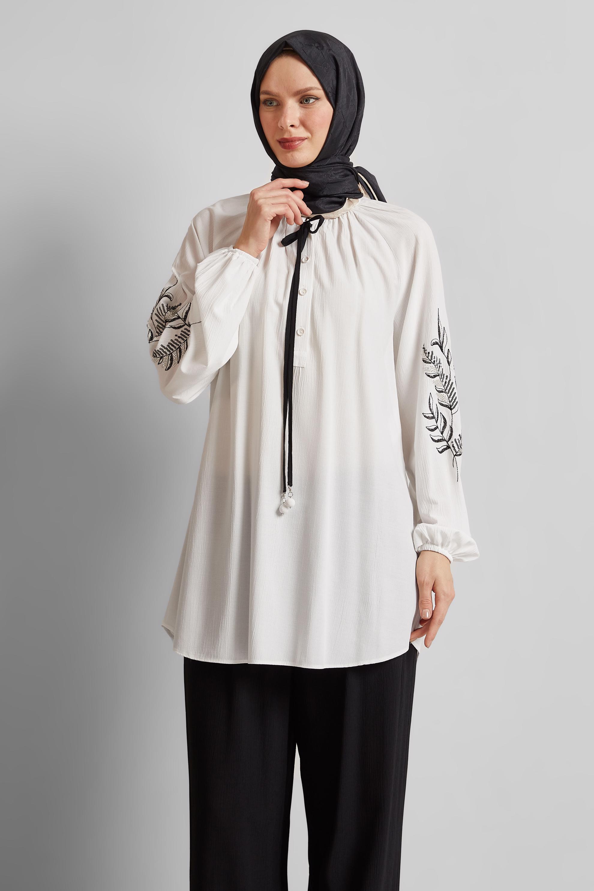 Hijab clothing BLACK WIDE LEG PANTS SUIT 45349