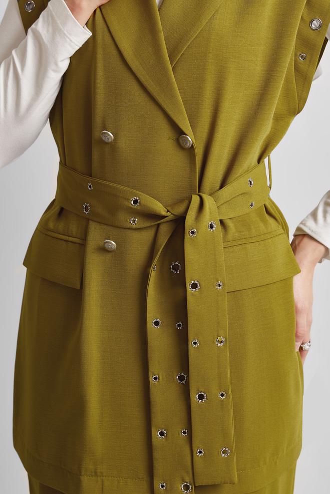 Vêtements hijab VERT COSTUME PANTALON CEINTURE 45382 - ALVİNA