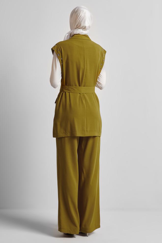 Vêtements hijab VERT COSTUME PANTALON CEINTURE 45382 - ALVİNA