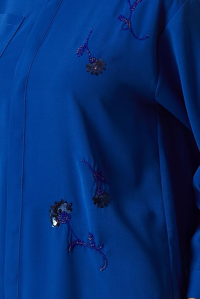 Tesettür giyim LACİVERT GÖMLEK YAKA PANTOLONLU TAKIM 45418 - ALVİNA