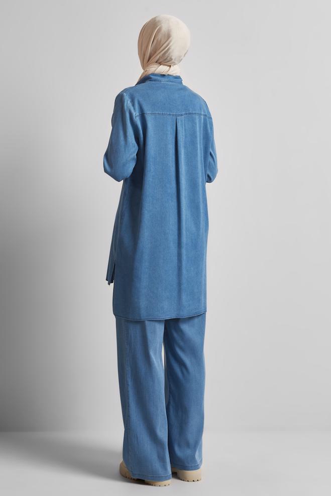 Hijab clothing BLUE DENIM PANTS SUIT 45499 - ALVİNA