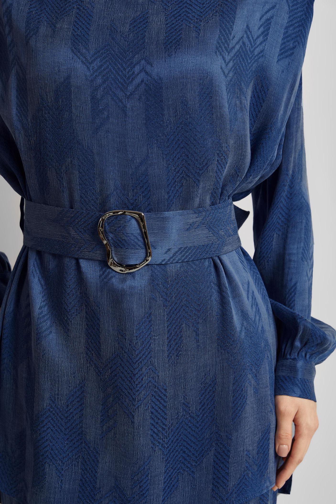 Tesettür giyim LACİVERT KEMERLİ PANTOLONLU TAKIM 45566