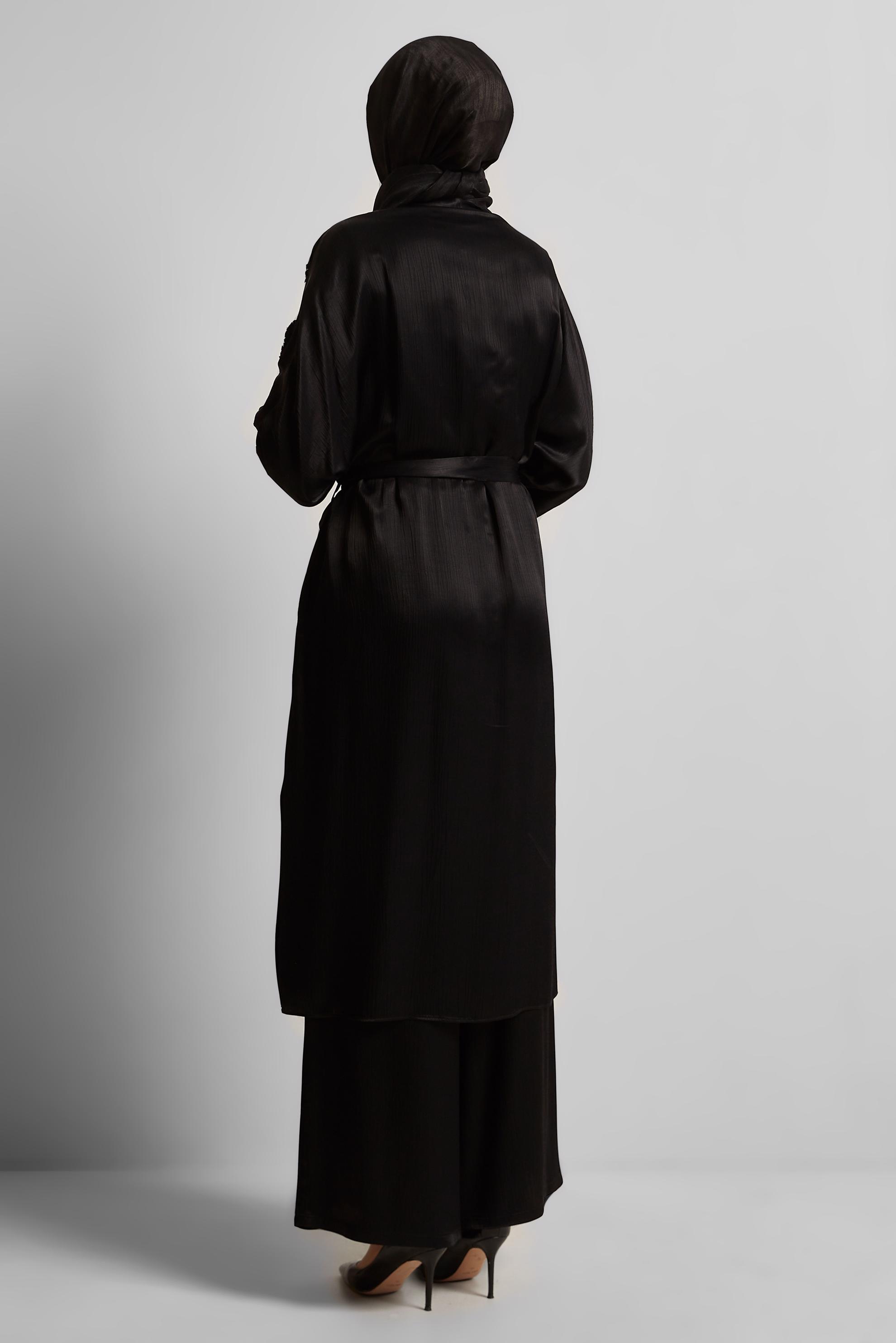 Vêtements hijab NOIR COSTUME PANTALON CEINTURÉ 45579