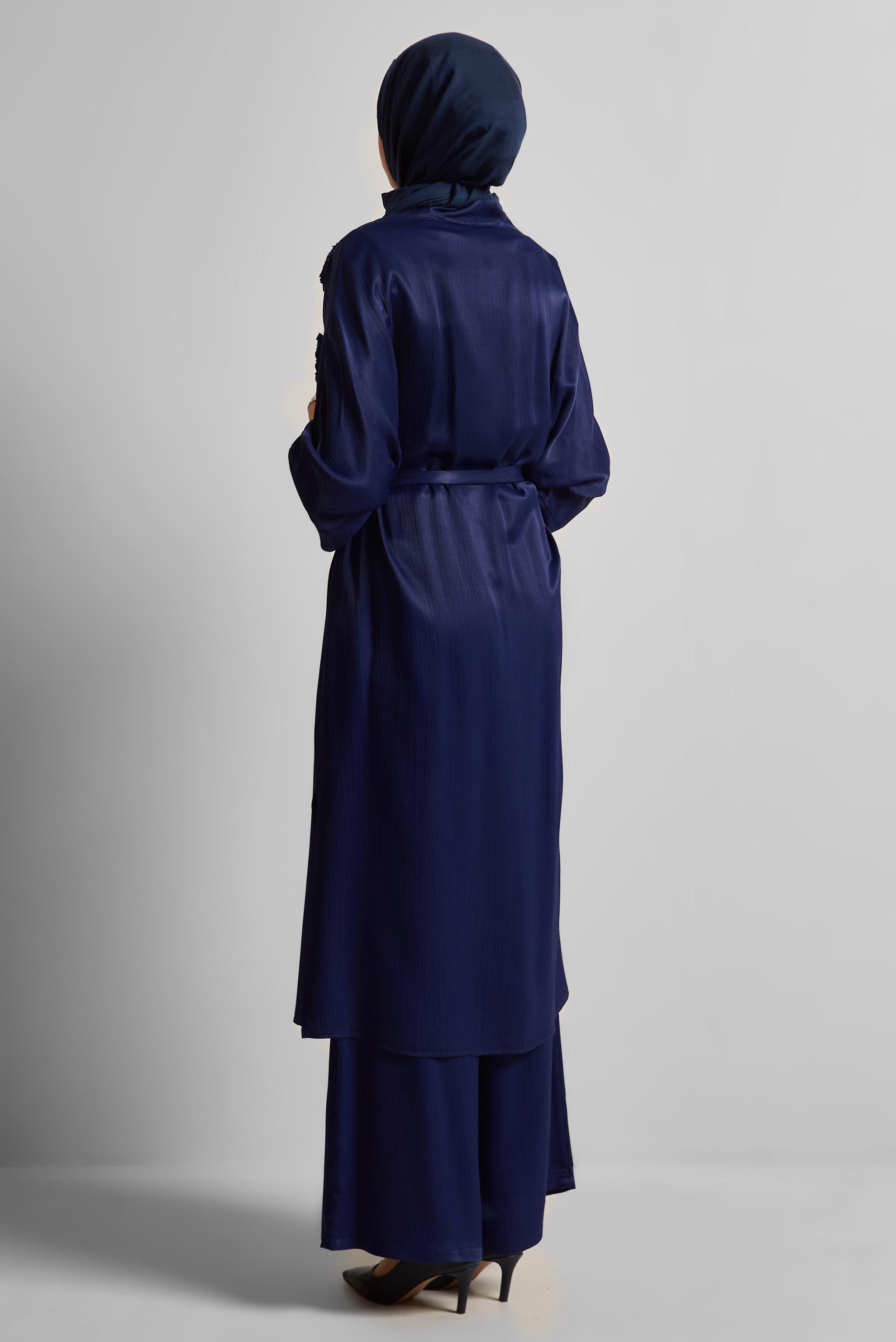 Vêtements hijab BLEU MARINE COSTUME PANTALON CEINTURÉ 45579