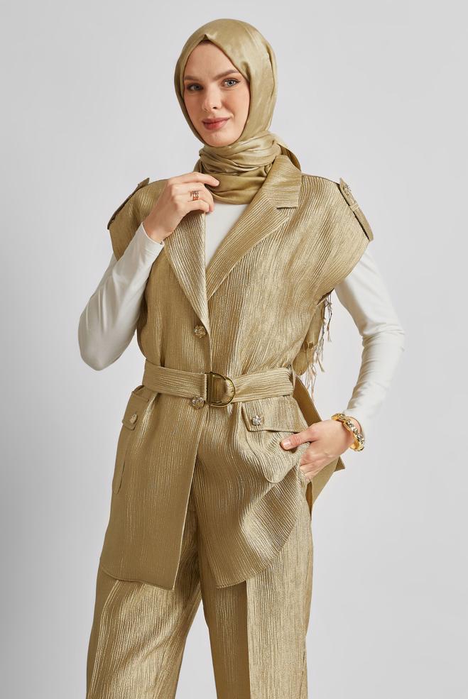 Vêtements hijab OR COSTUME PANTALON CEINTURE 45581 - ALVİNA