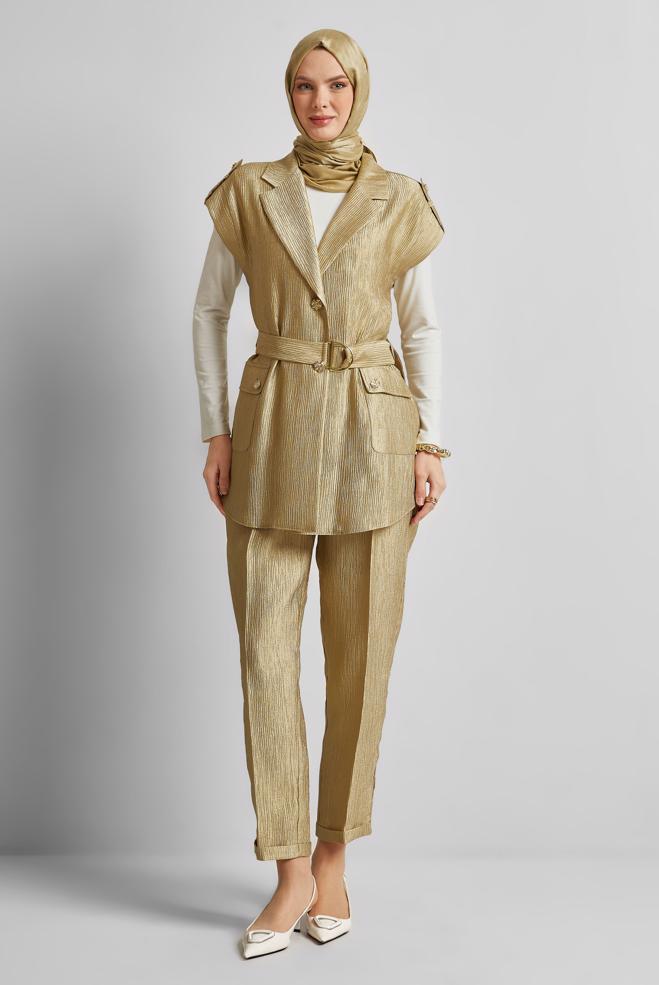 Vêtements hijab OR COSTUME PANTALON CEINTURE 45581 - ALVİNA